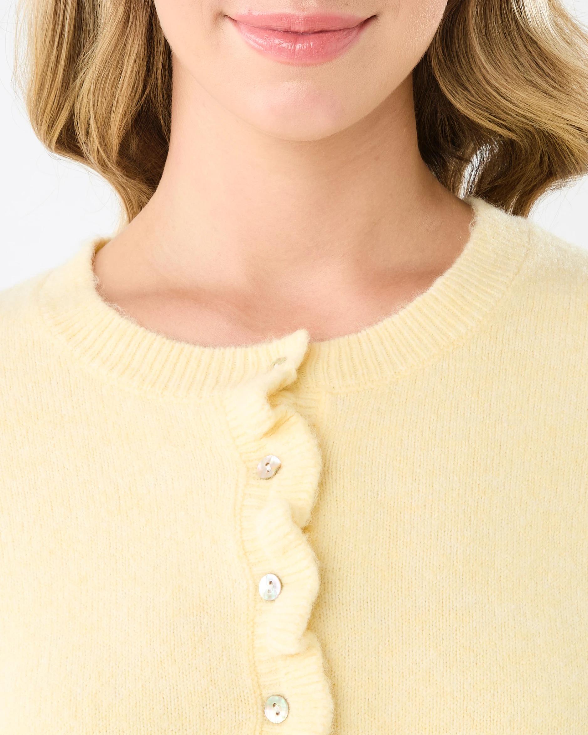 6 Frill Hem Cardigan Fln Yellow, 6 of 6