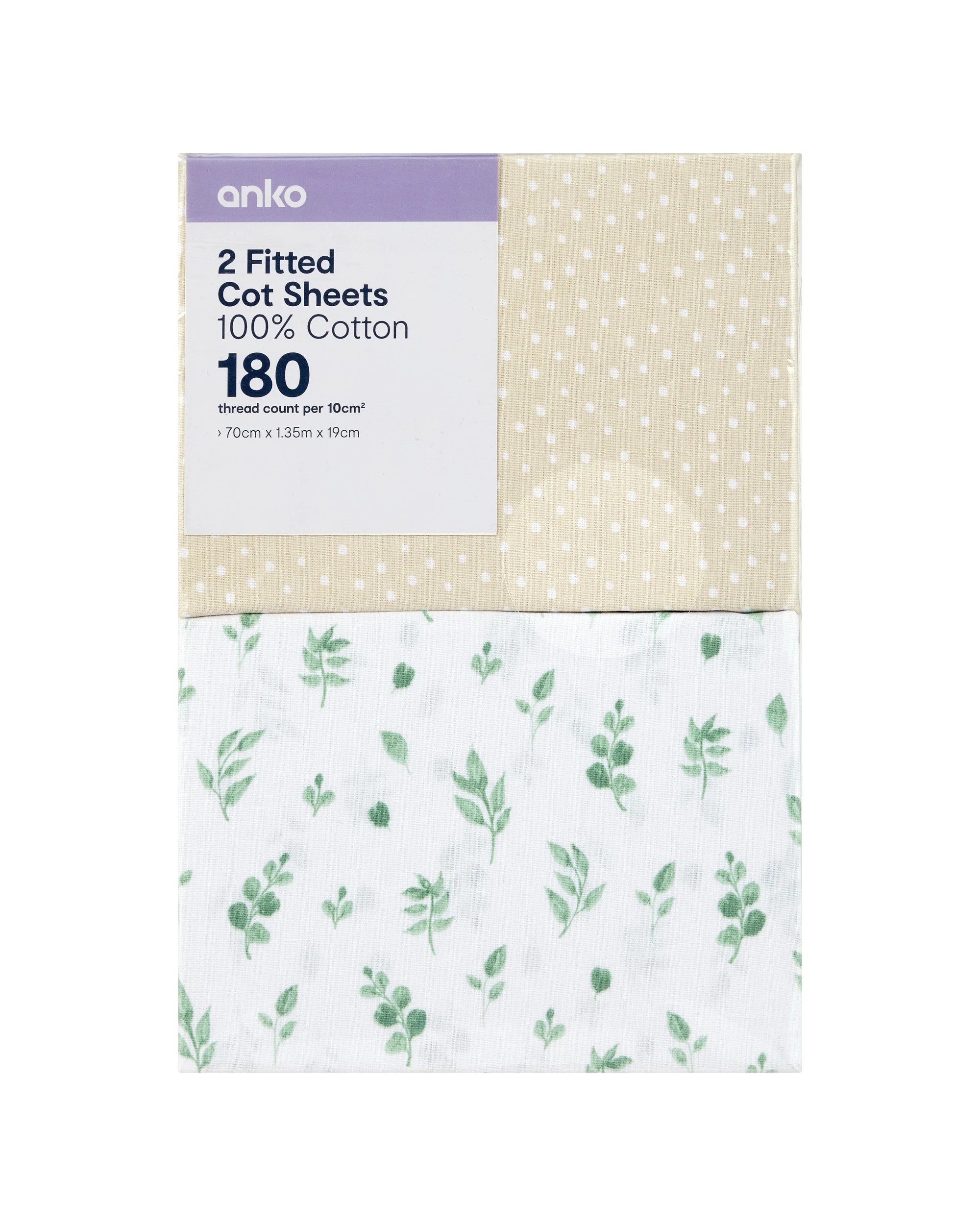 6 2 Pack Cotton Fitted Cot Sheets, 6 of 6