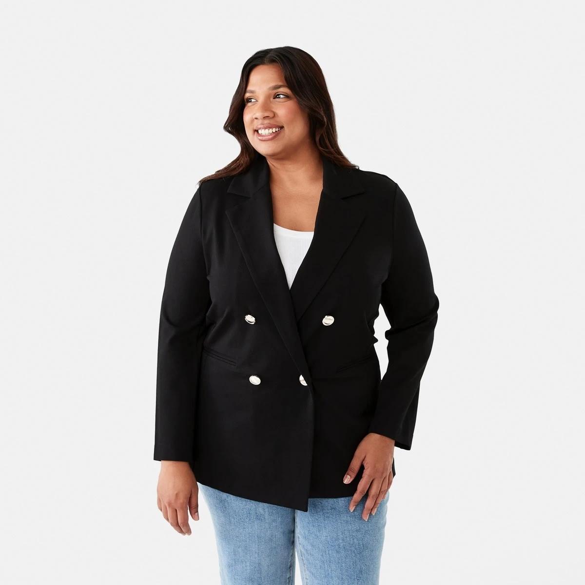 2 Curve Ponte Blazer Black, 2 of 8