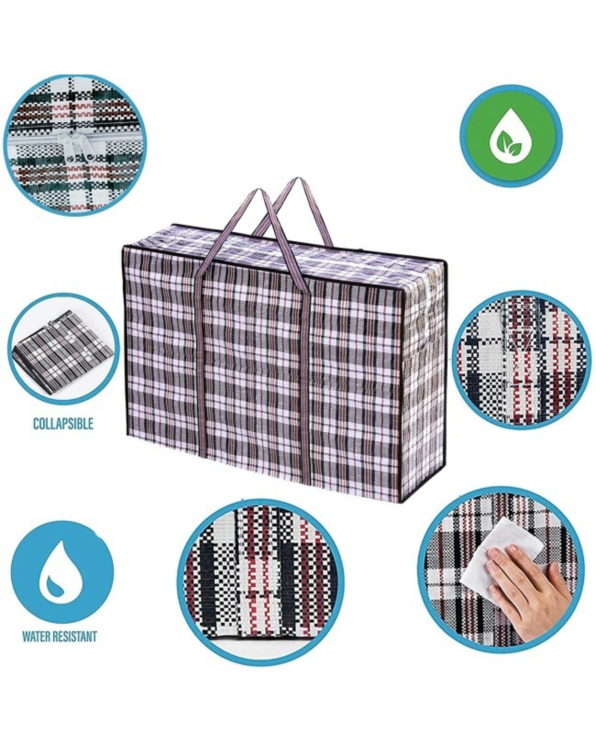 6 BR Home Large Stripe Packing Storage Bag with Zipper Closure, 6 of 6