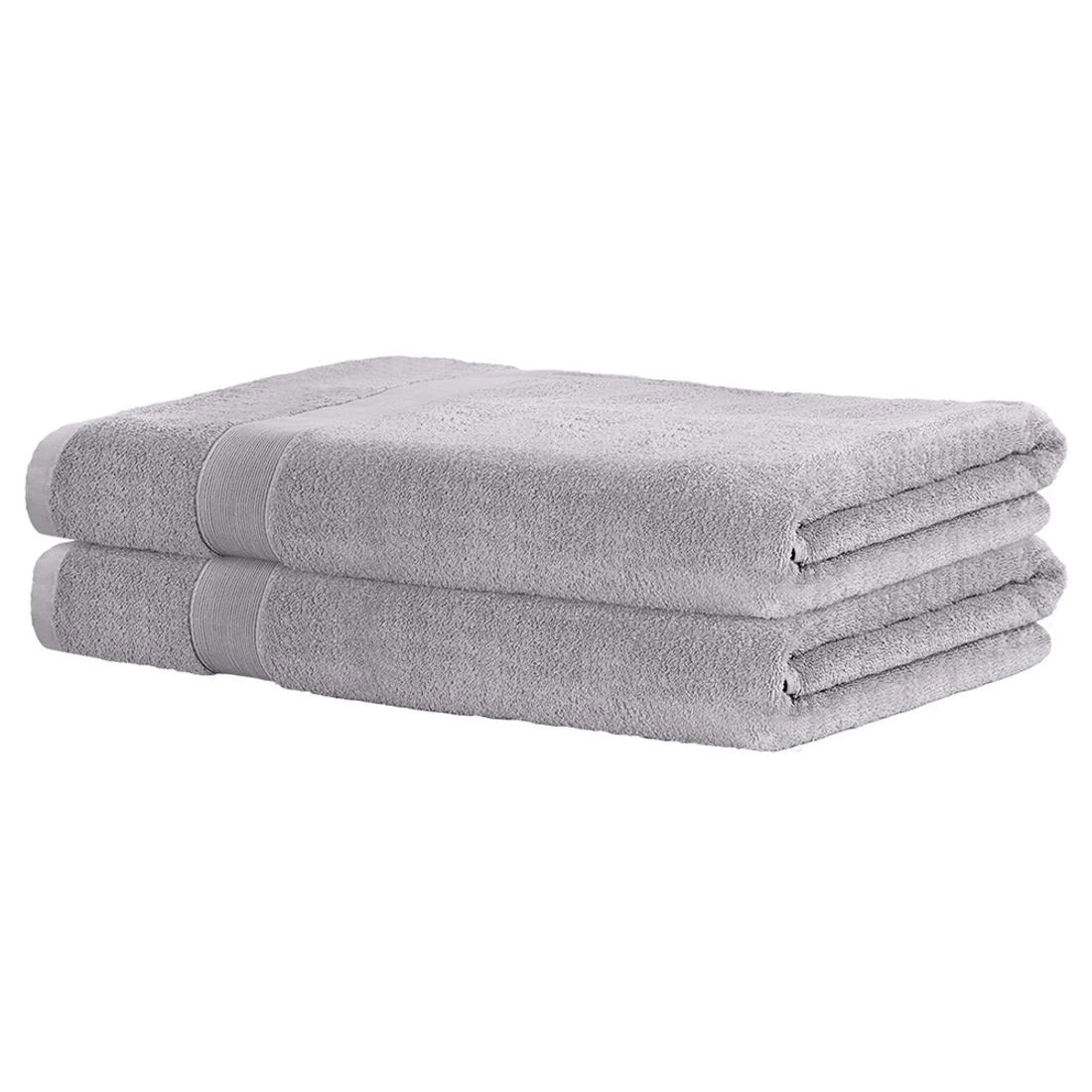 1 2 Pack Bath Sheets Set Cotton Extra Large Towel - Grey, 1 of 4