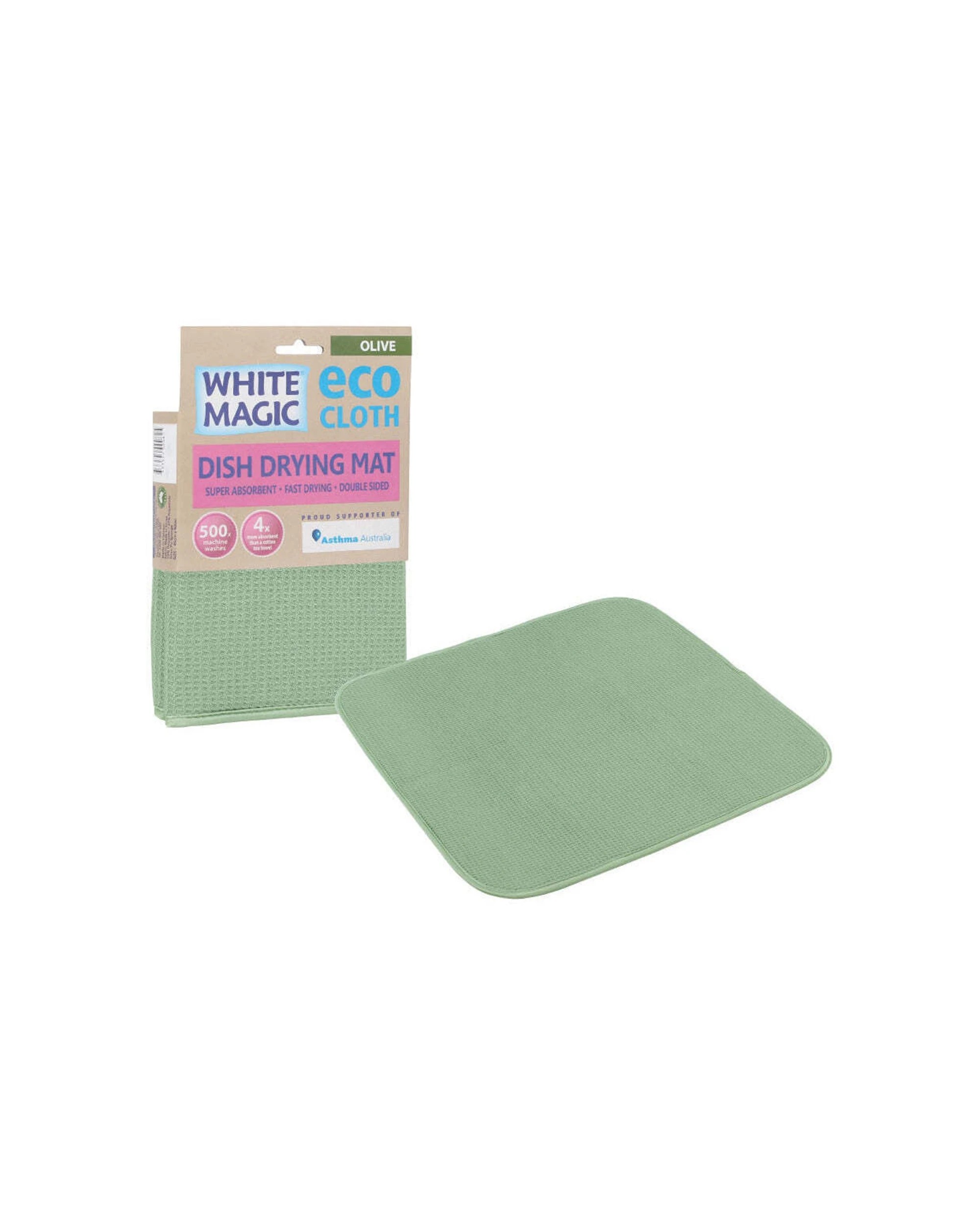 1 White Magic Dish Drying Mat Spoon Fork Drainer Super Absorbent Fast Dry - Green, 1 of 1