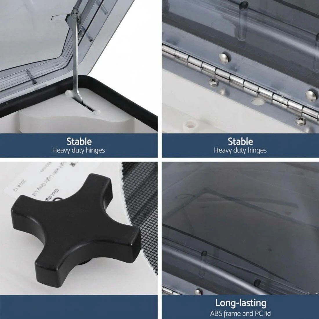 5 Weisshorn Caravan Roof Vent Air Exhaust Hatch RV Motorhome Camper  400x400mm Open Size - Multi, 5 of 5