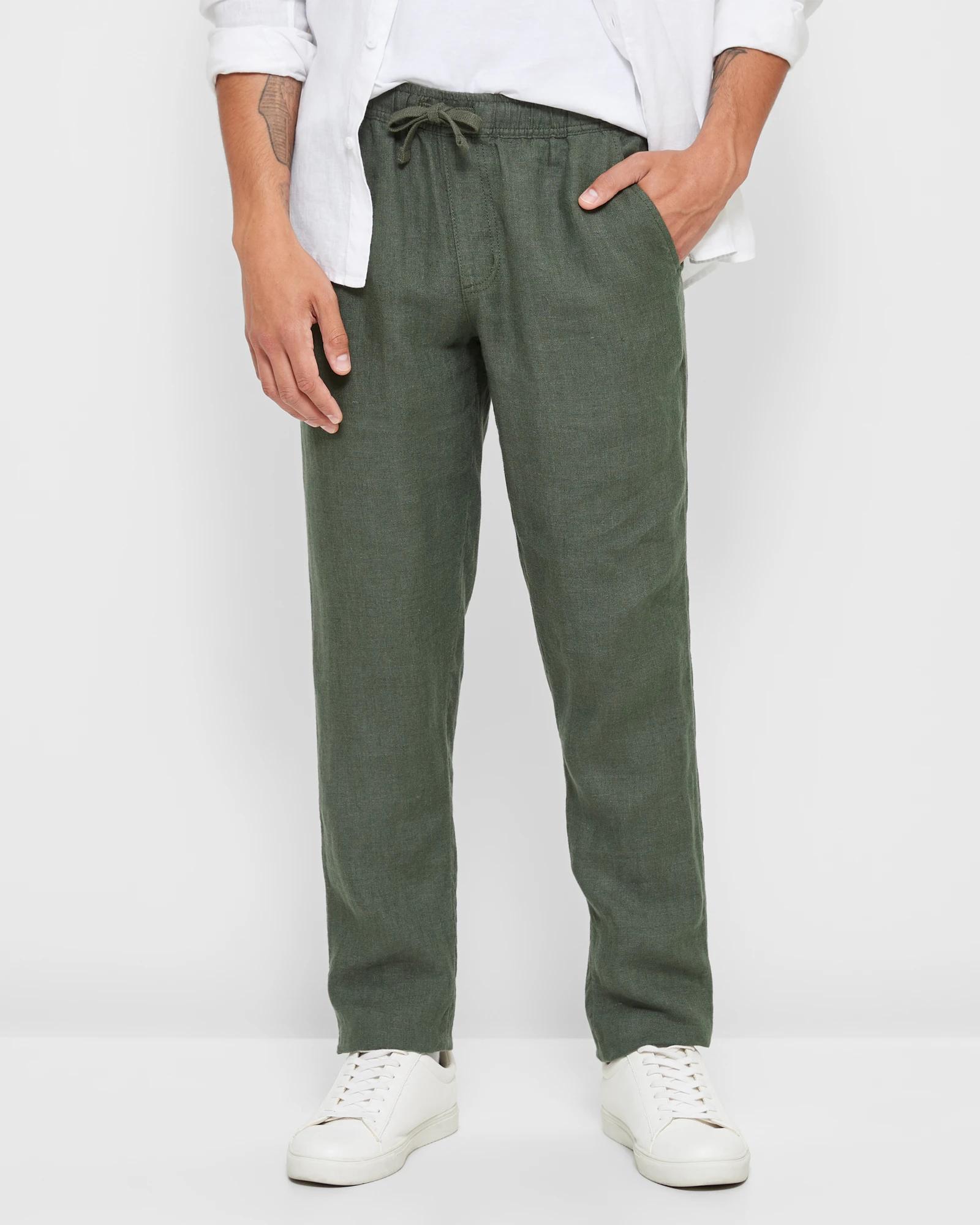 1 Target European Linen Pants GREEN, 1 of 6