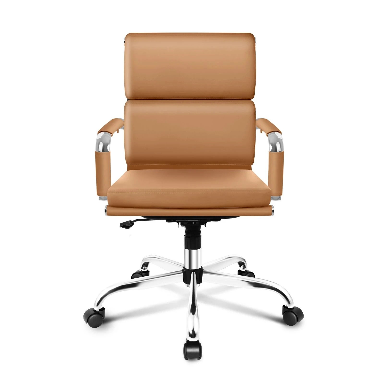6 Alfordson Office Chair Ergonomic Paddings Executive Computer Seat Mid Back - Brown, 6 of 10