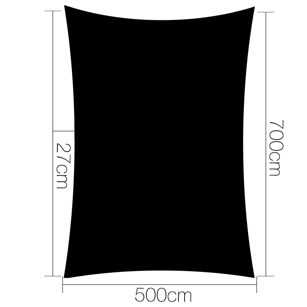 2 Instahut Shade Sail 5x7m Rectangle 280GSM 98%  Shade - Black, 2 of 7