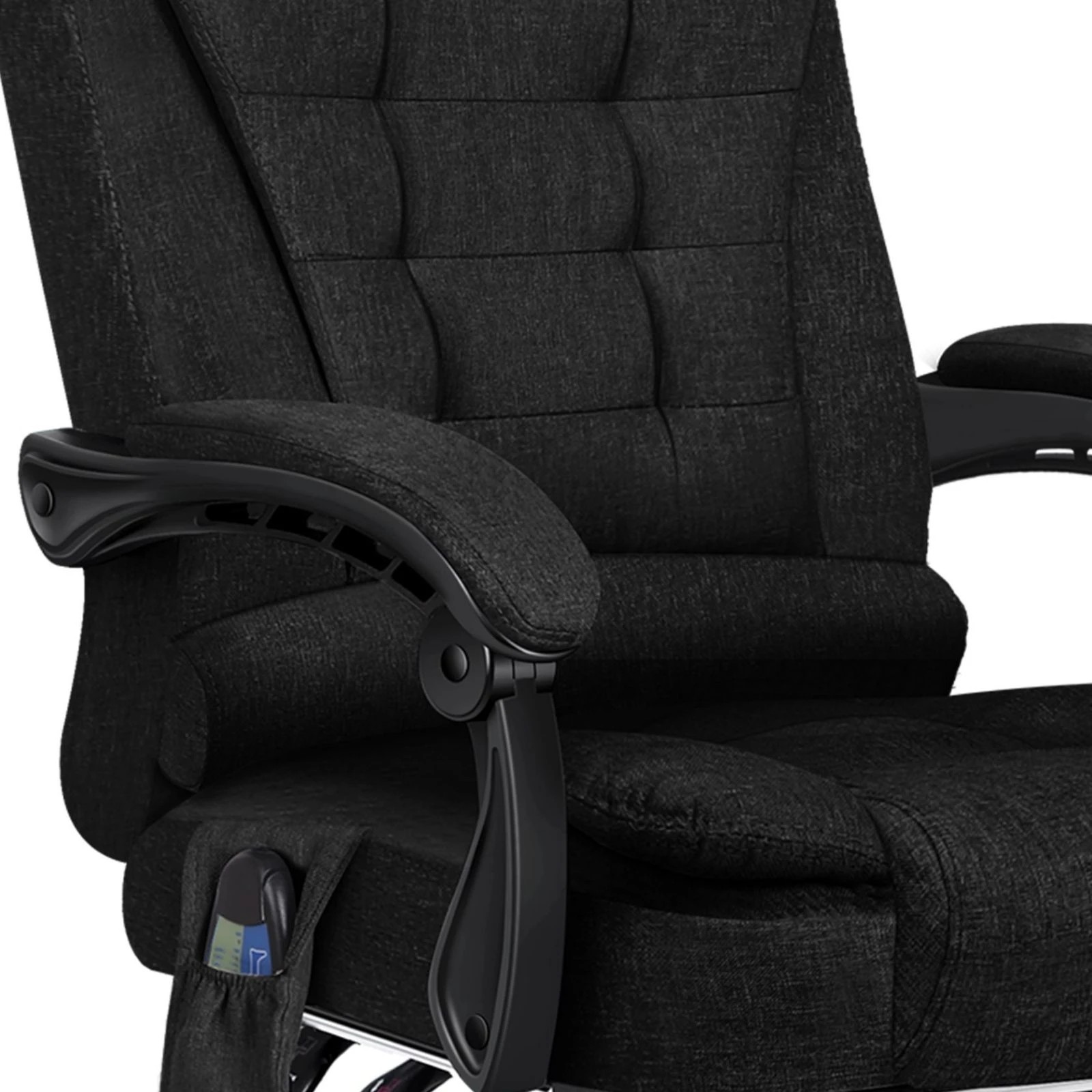 7 Alfordson Massage Office Chair Fabric Heated Seat Executive Gaming Racer - Black, 7 of 10