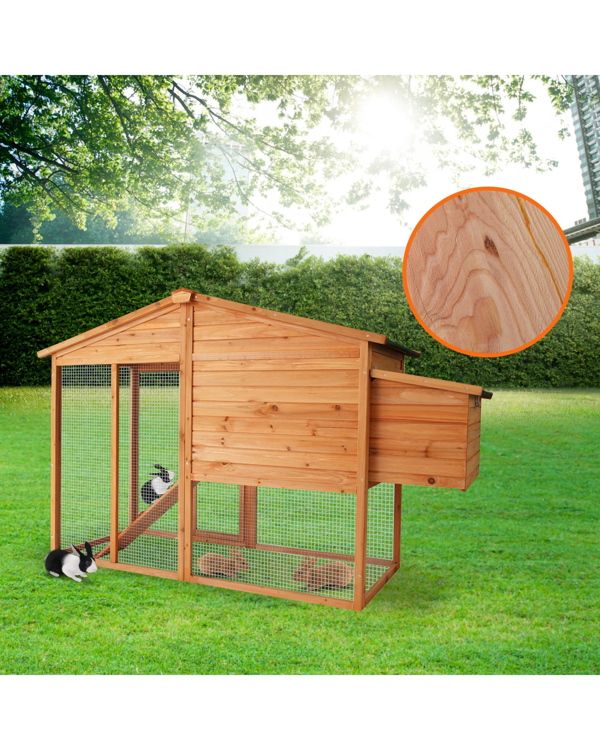 7 Furtastic Large Chicken Coop and Rabbit Hutch With Ramp - Brown, 7 of 8