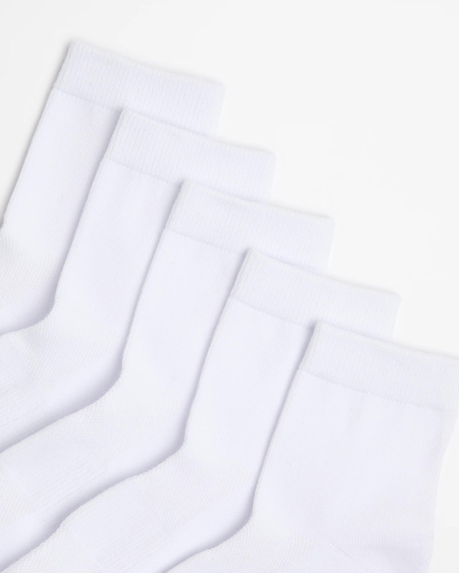 2 Target Womens Australian Cotton Blend Quarter Crew Socks 5 Pack WHITE, 2 of 3