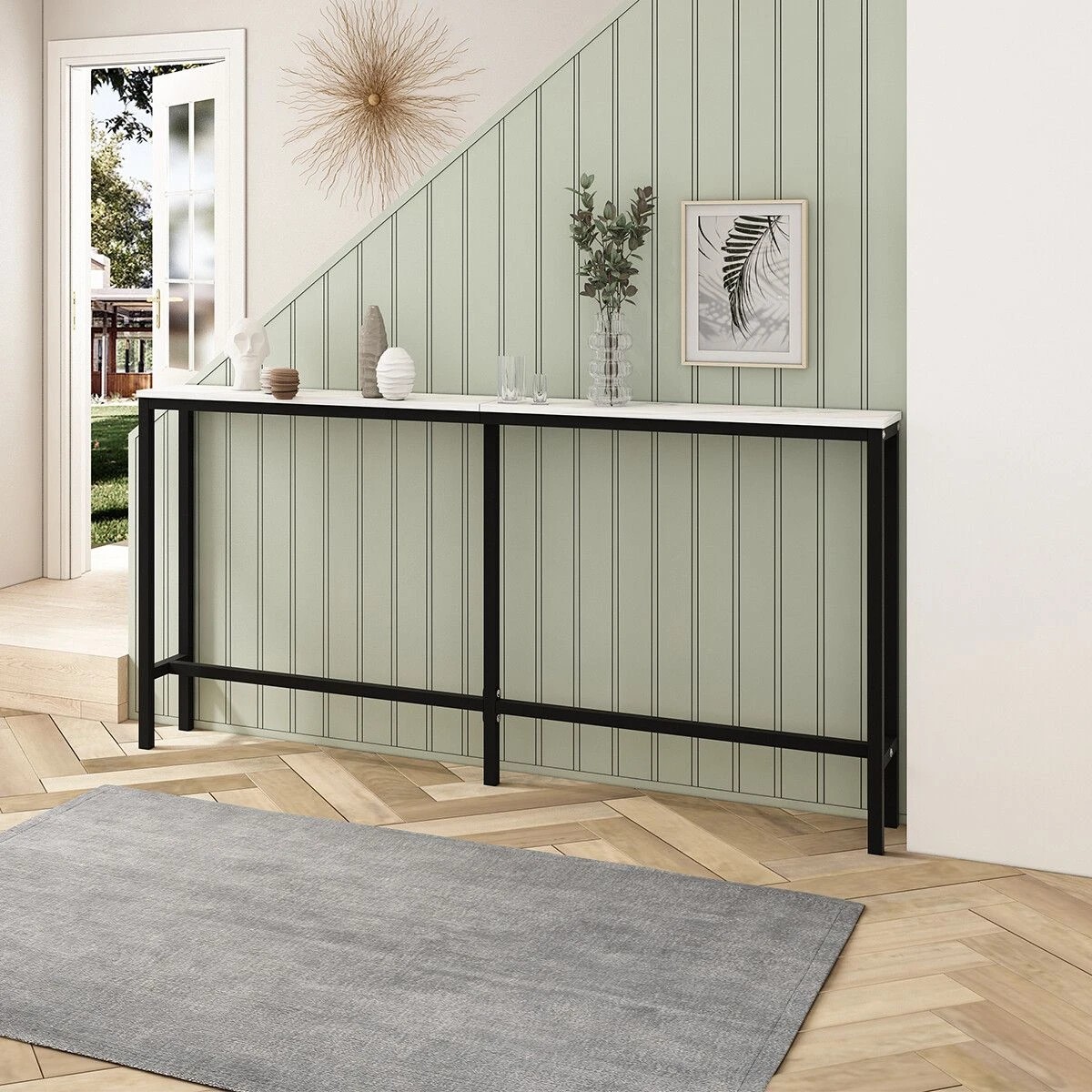 4 LUXSUITE Narrow Console Table Hall Entryway Bar Side Sofa, 4 of 6