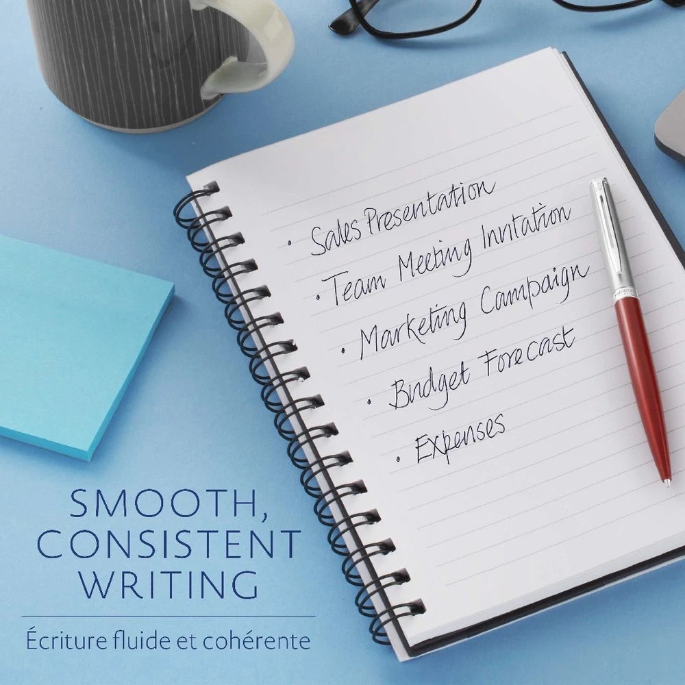 6 Waterman Ballpoint Pen Medium Refill Black, 6 of 8