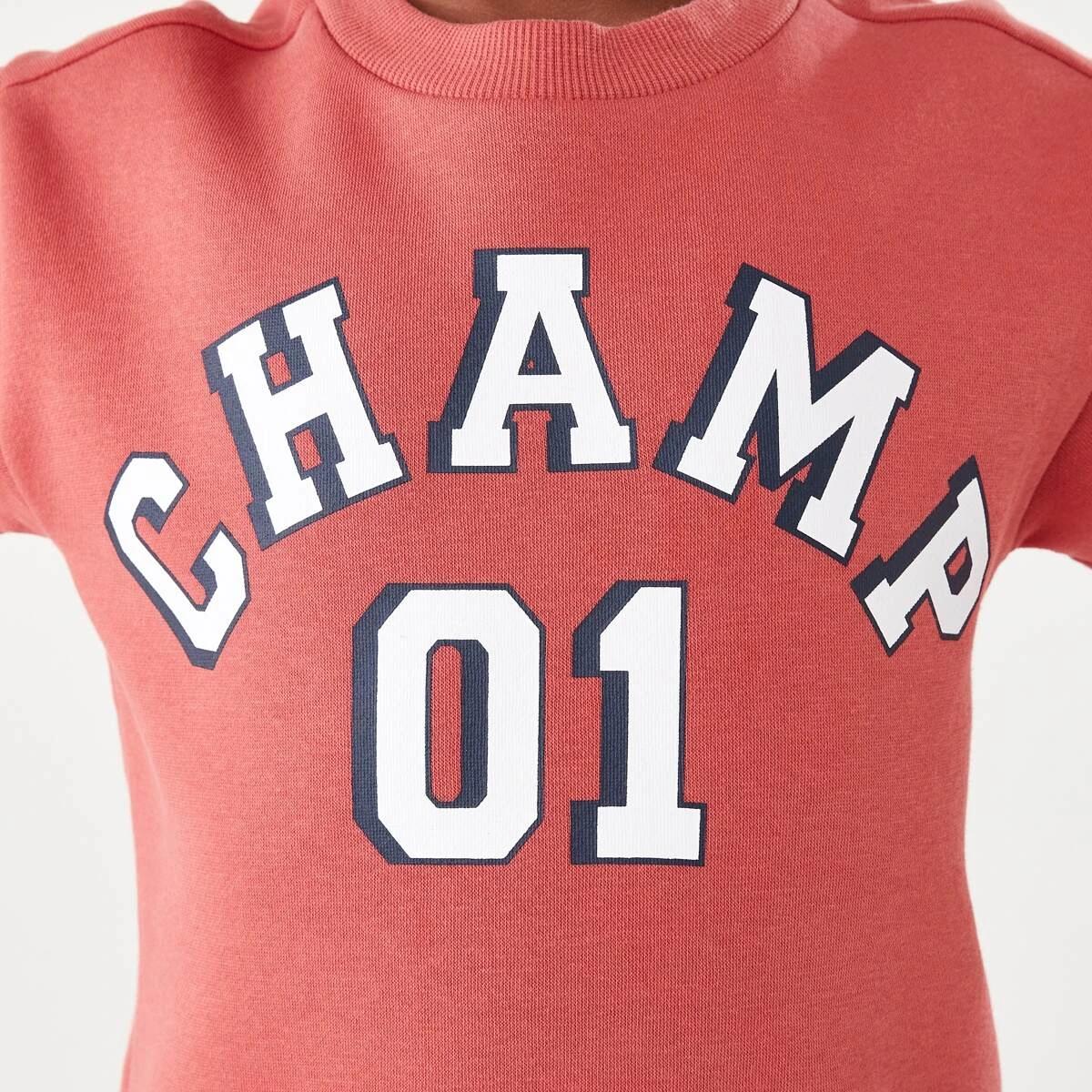 4 Print Crew Neck Sweatshirt Red Varsit, 4 of 8