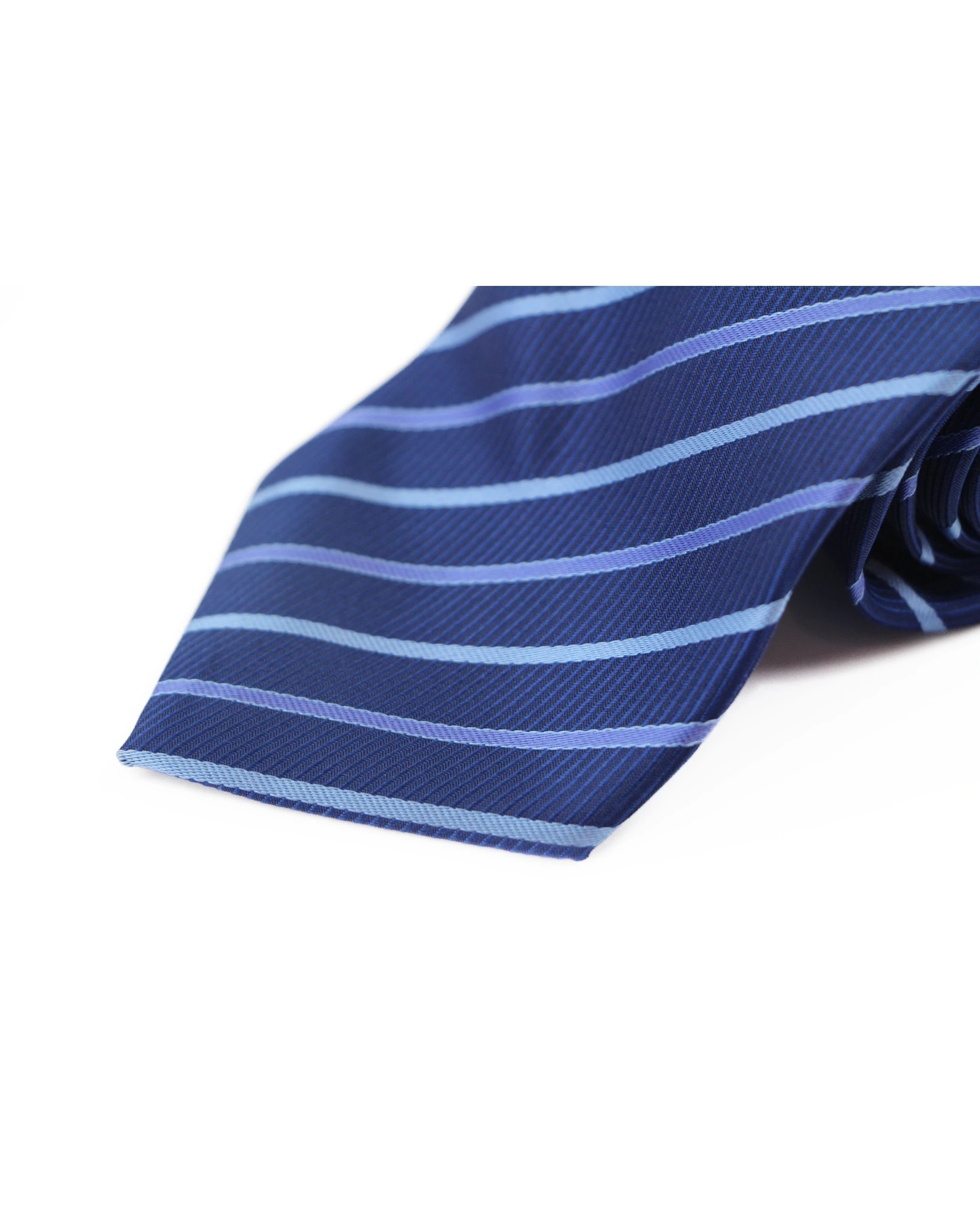 2 Zasel Mens Blue & Purple Striped 8cm Patterned Neck Tie - Multi, 2 of 3