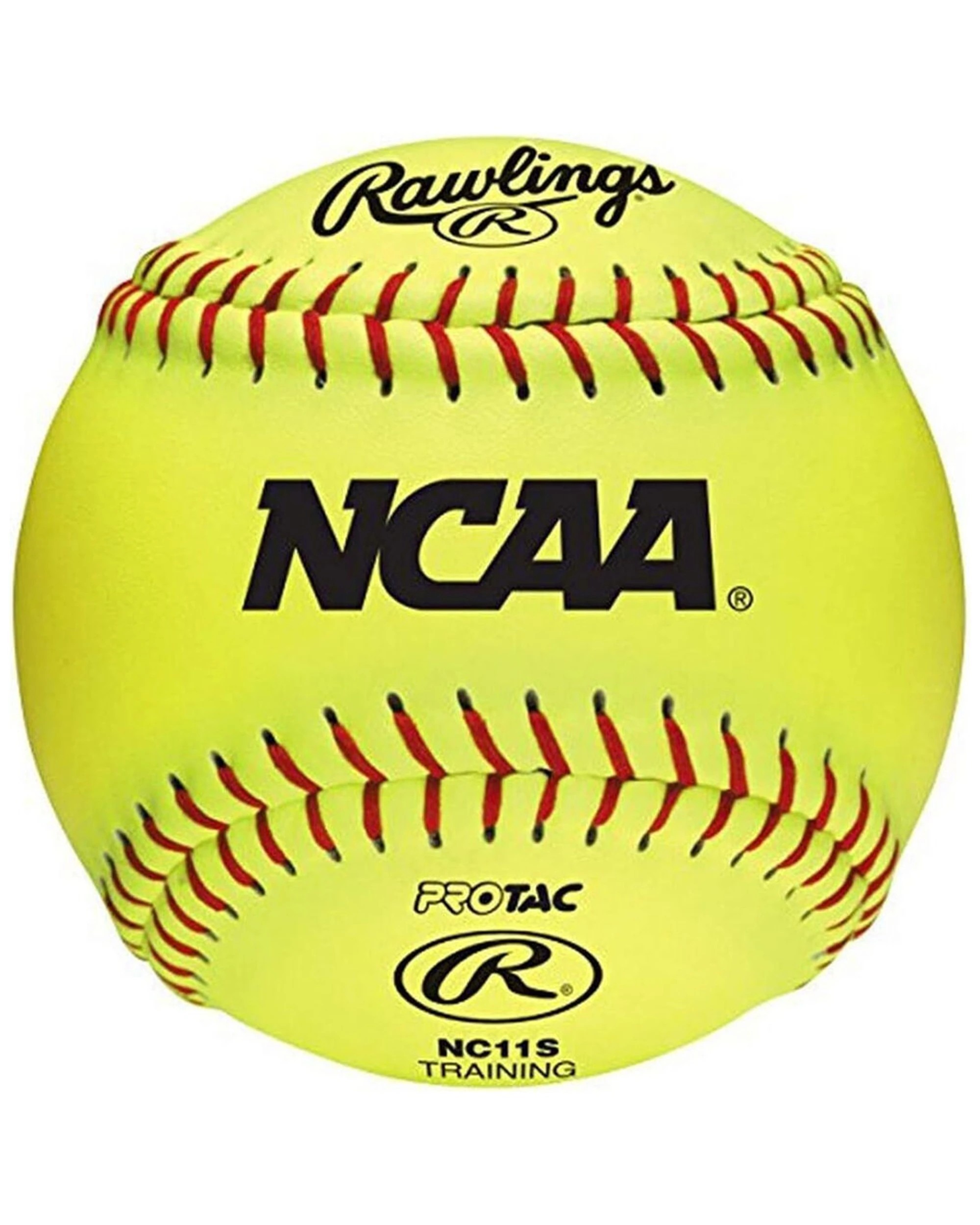 1 Rawlings 11 Inch NCAA Soft Poly-Core Fastpitch Softball Training Single - Yellow, 1 of 1