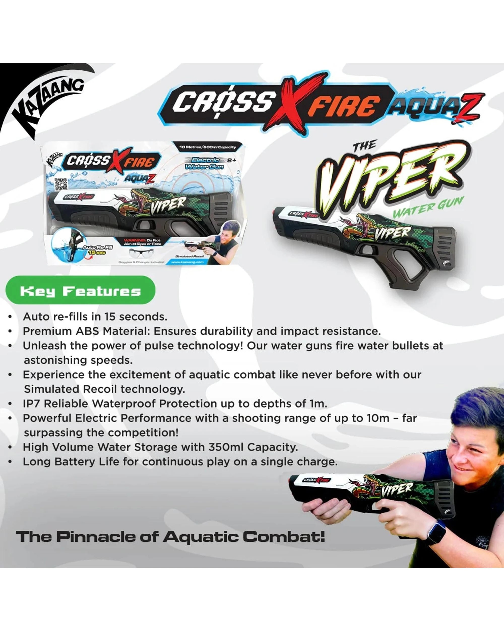 5 CrossXFire AquaZ Viper Electric Water Gun, 5 of 5
