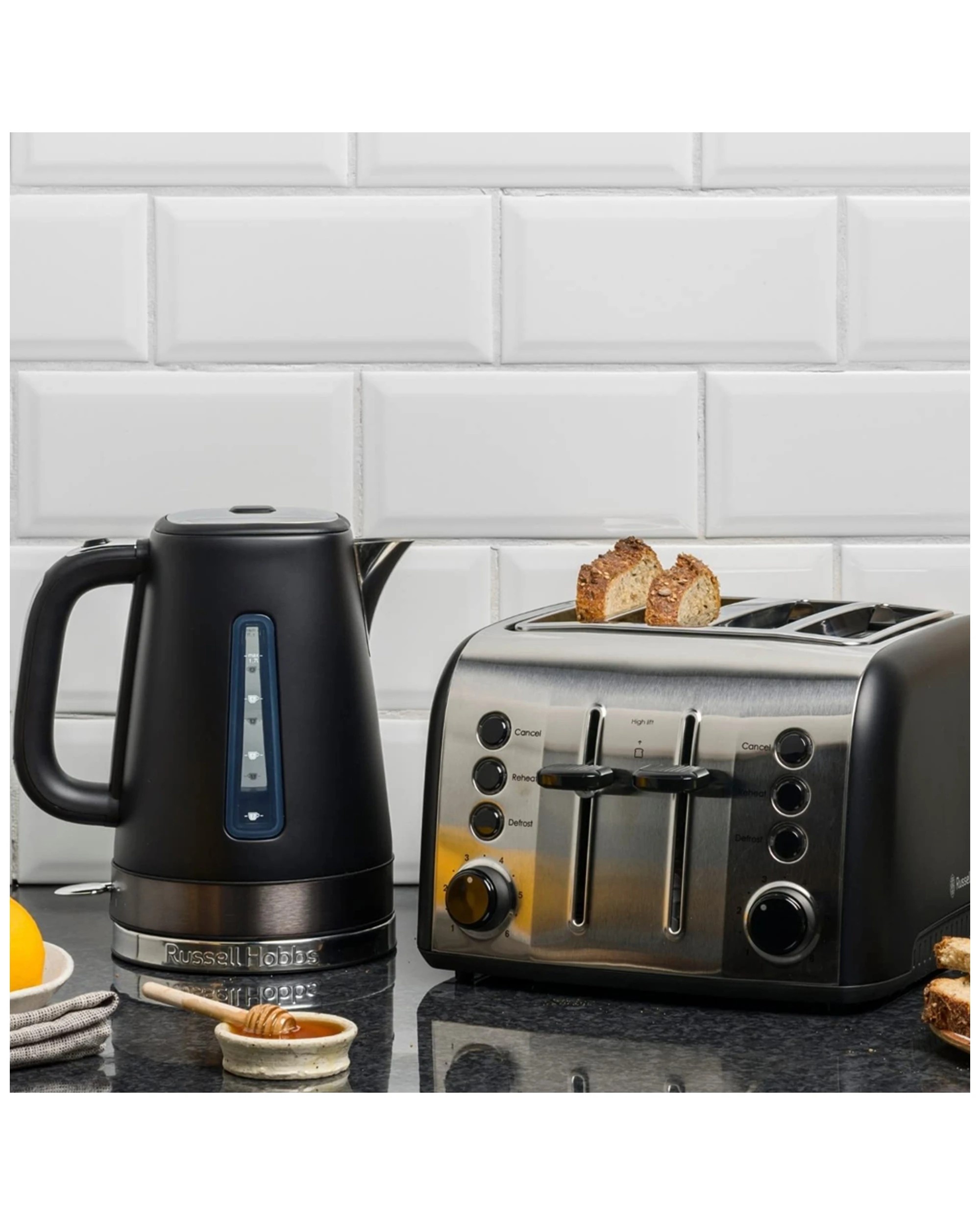 4 Russell Hobbs 1.7 Litre Brooklyn Kettle - Black - BLACK, 4 of 5