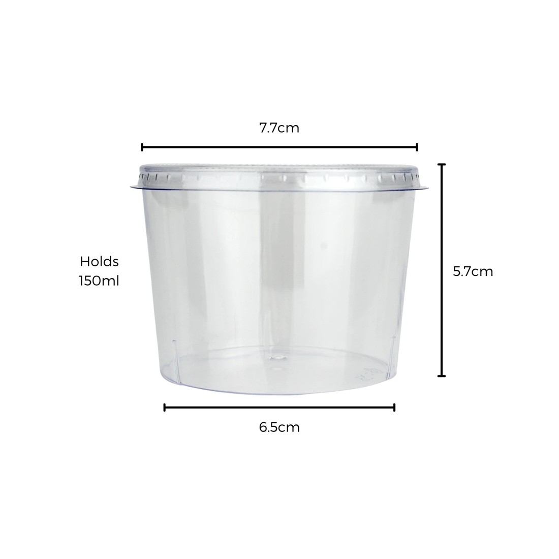 2 Made 2 Party Clear Plastic Round Dessert Cups with Lids 150ml (Pack of 6), 2 of 3