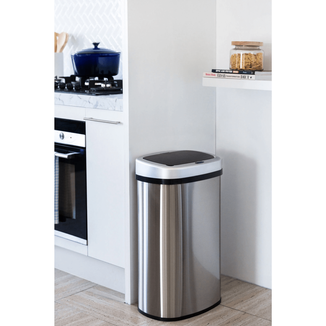 3 Healthy Choice 50L Stainless Steel Motion Sensor Rubbish Bin, 3 of 6