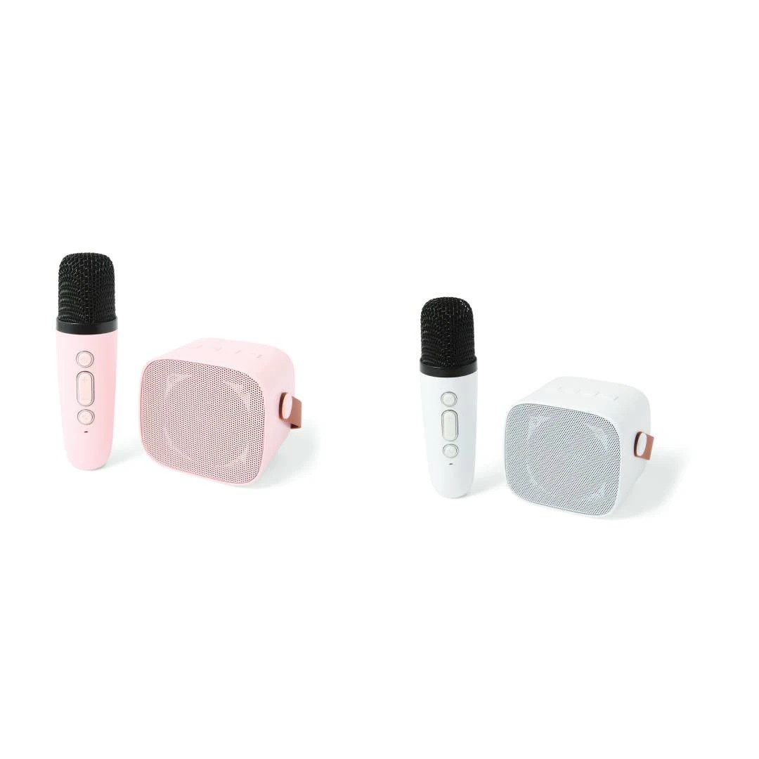 1 Portable Mini Karaoke Speaker - White and Pink, 1 of 9