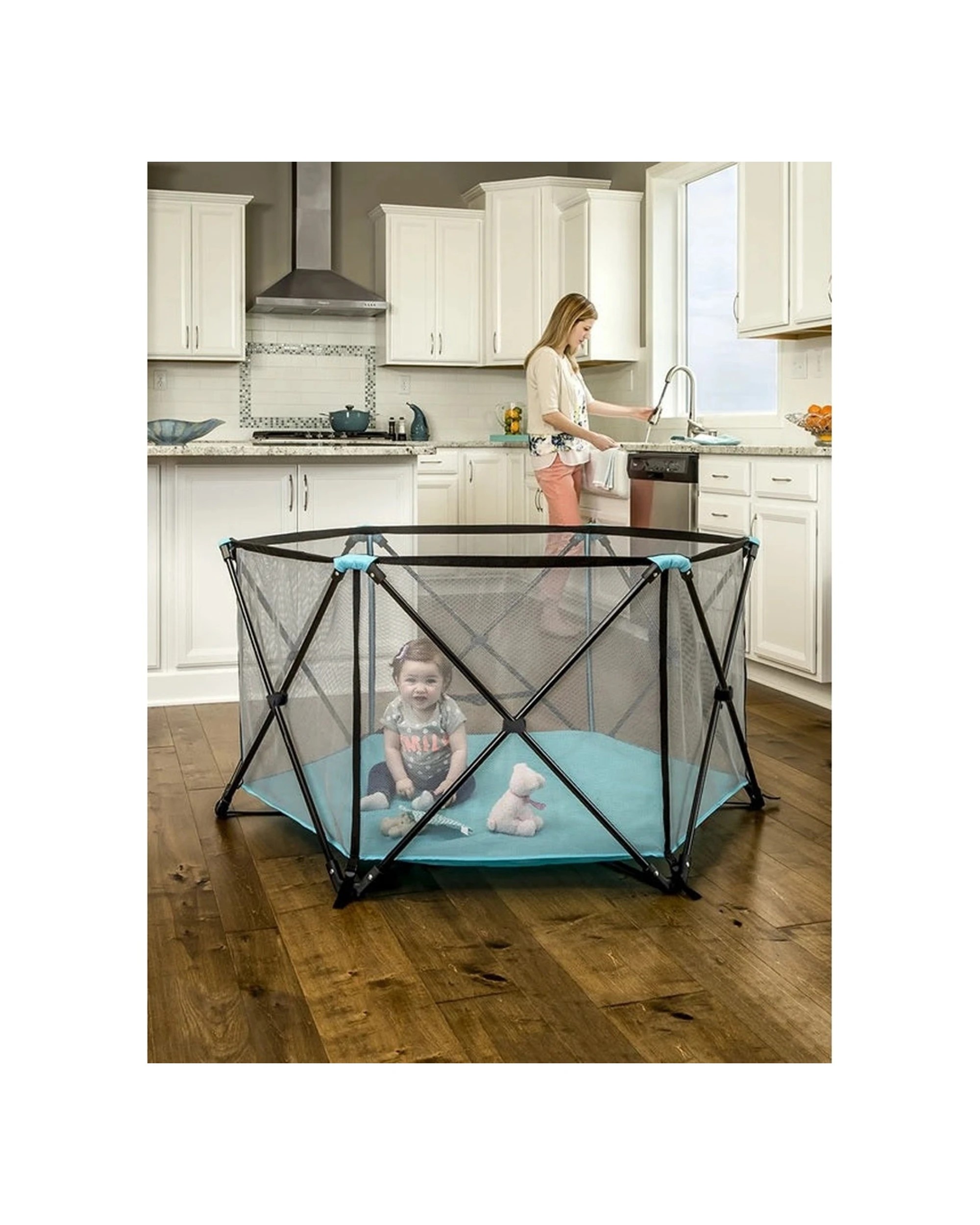 1 Regalo Baby My Portable Play Yard Foldable Mesh Walls - Black, 1 of 3