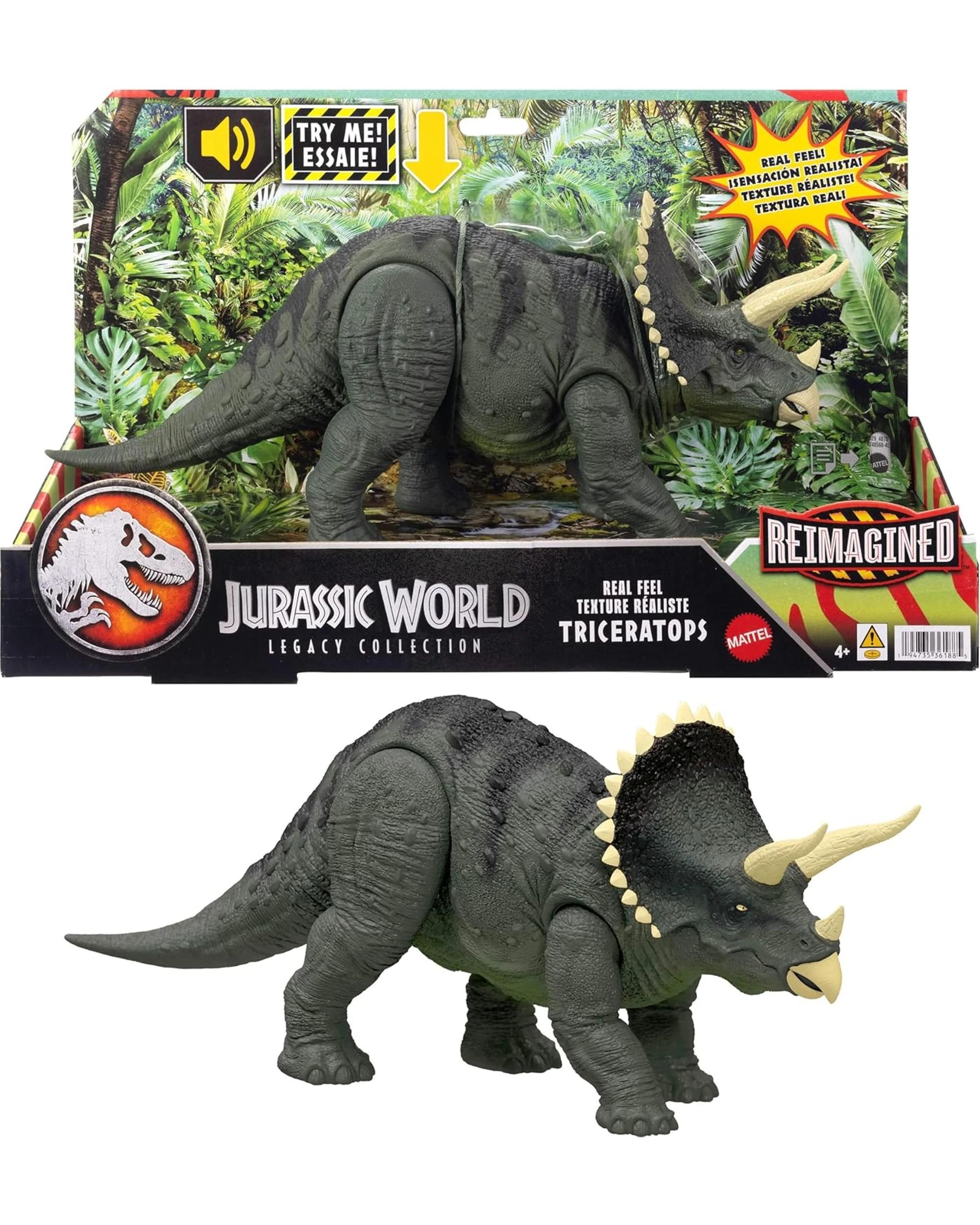 1 Jurassic World Legacy Collection Reimagined Real Feel Triceratops, 1 of 4