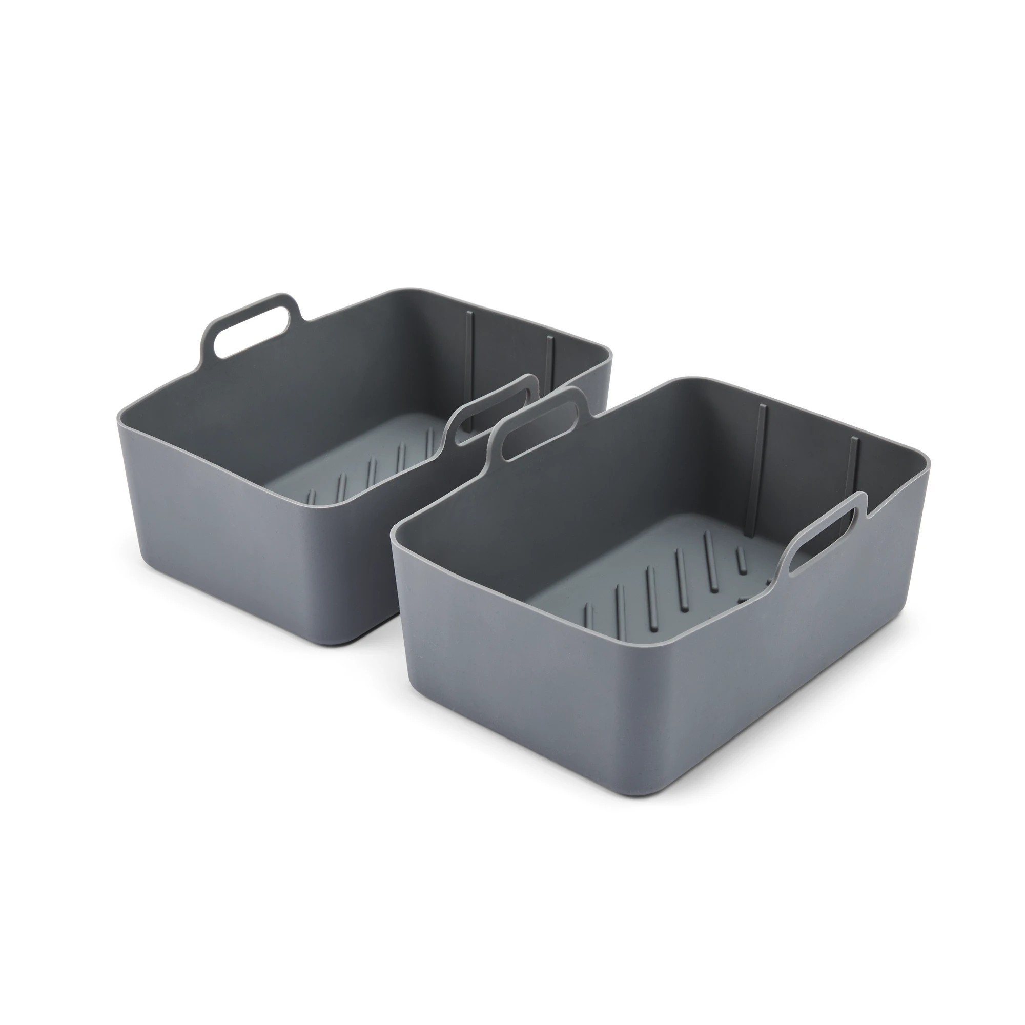 3 2 Pack Silicone Rectangle Air Fryer Trays - Grey, 3 of 10