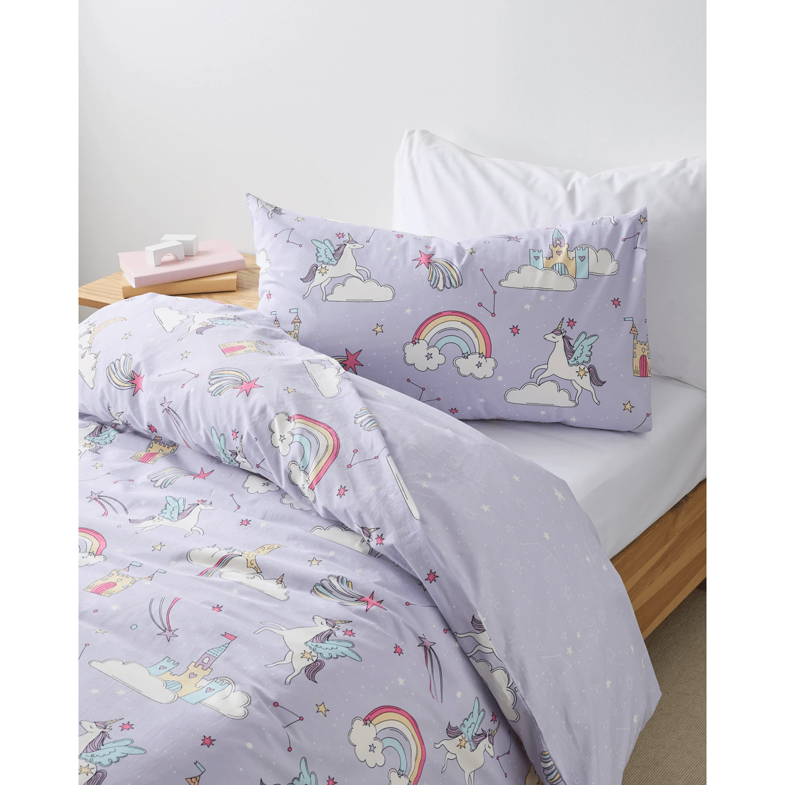 3 Target Molly Rainbow Australian Cotton Kids Quilt Cover Set
 - Single Bed
 - Purple, 3 of 6