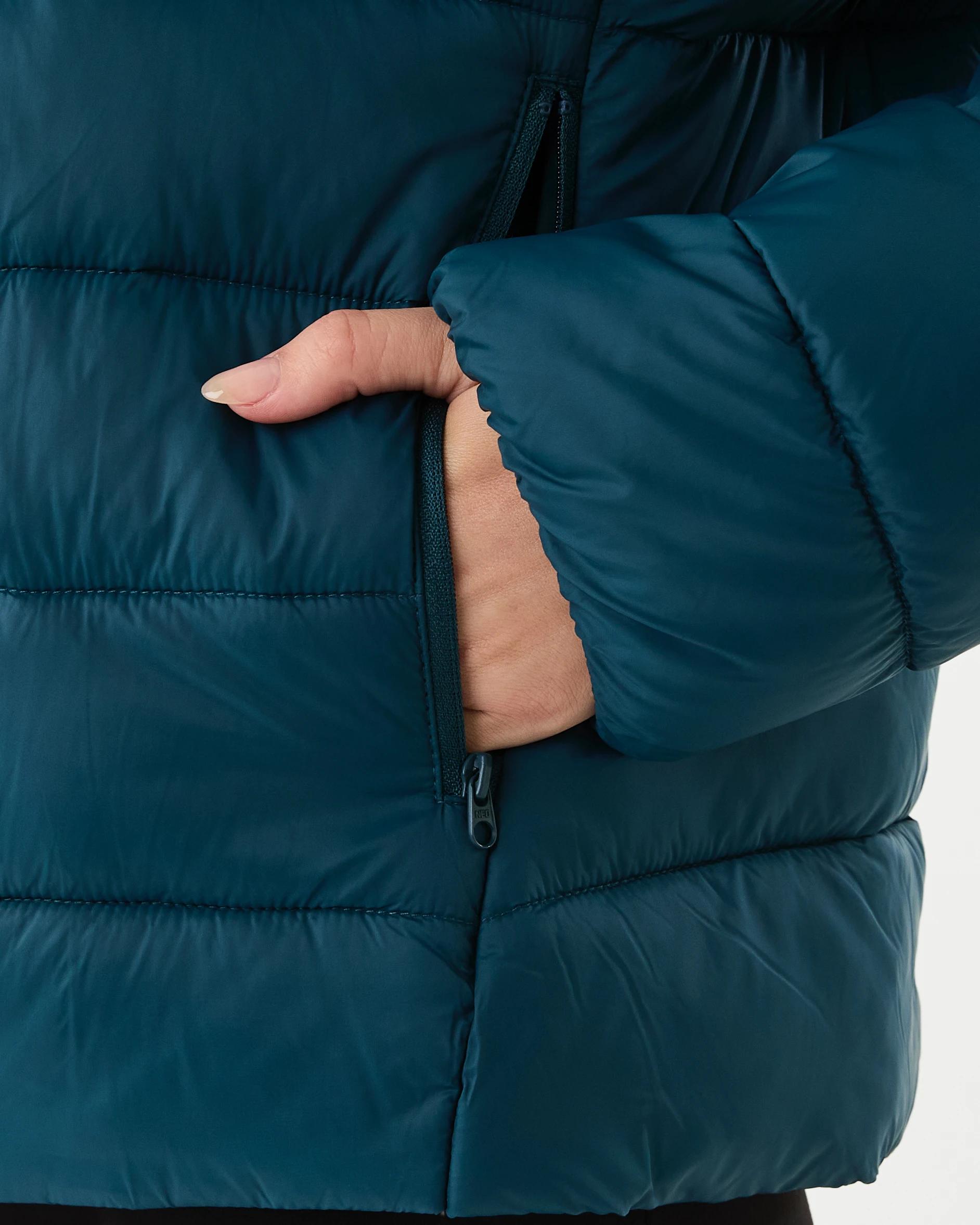 7 Active Womens Packable Puffer Jacket Deep Teal, 7 of 7