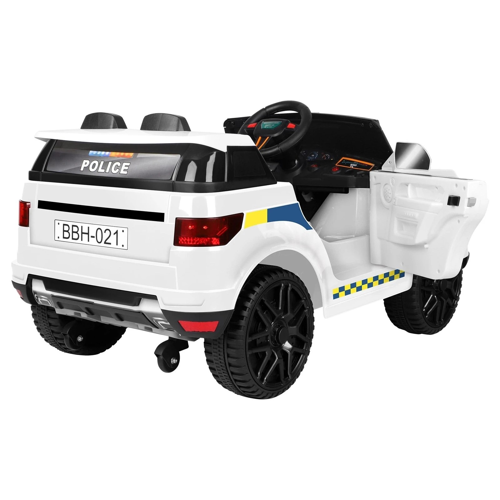 7 Alfordson Kids Police Ride On Car 12V Electric Toy Patrol Remote Control - White, 7 of 10