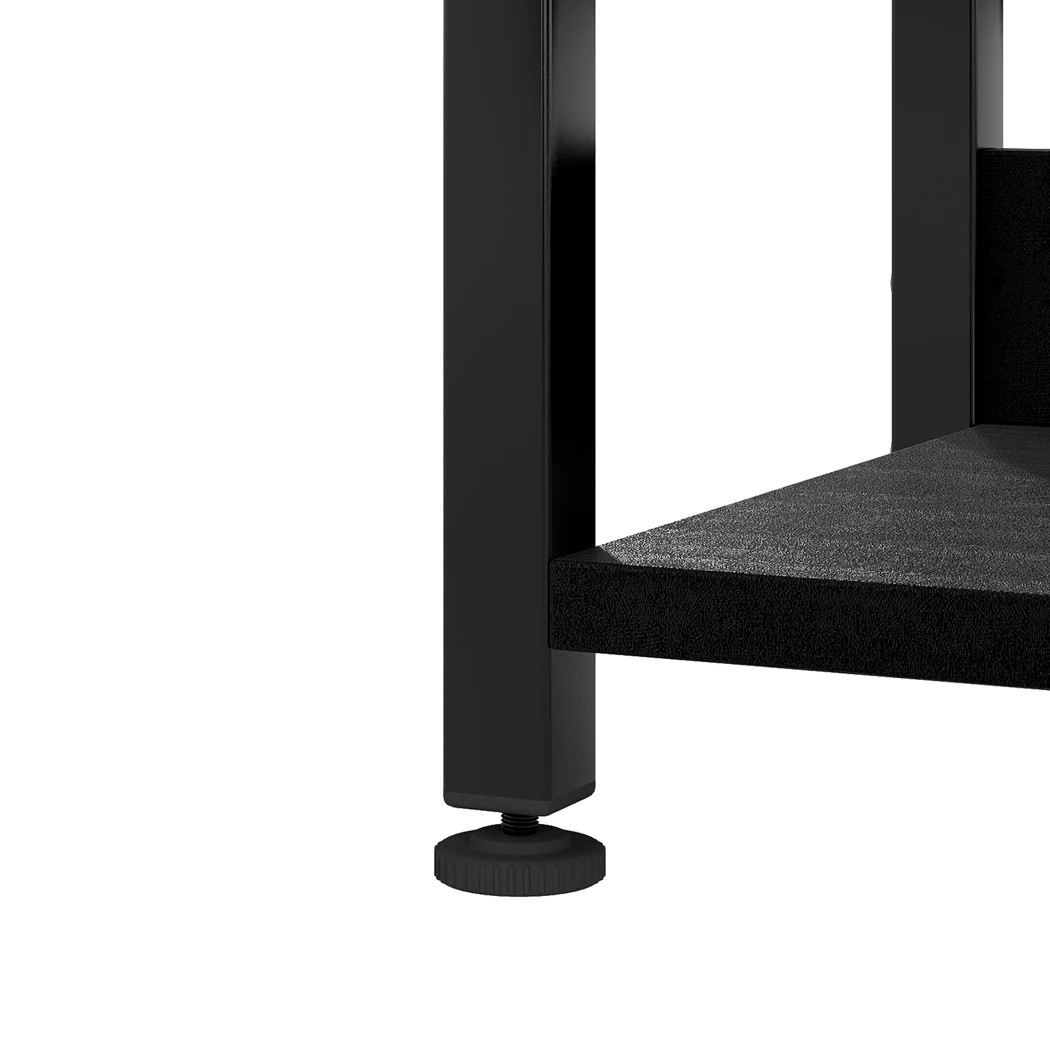 4 Levede 140 CM Computer Desk with Power Outlets and LED Lights in Black Colour, 4 of 7