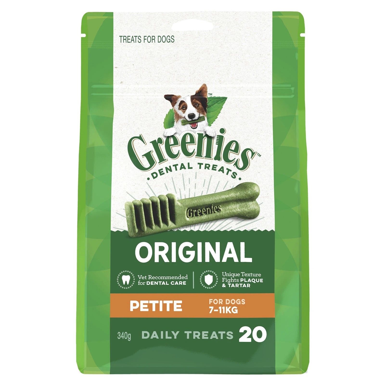 1 Greenies Original Dental Dog Treat Petite 7-11kg - 1kg (60 Treats), 1 of 1