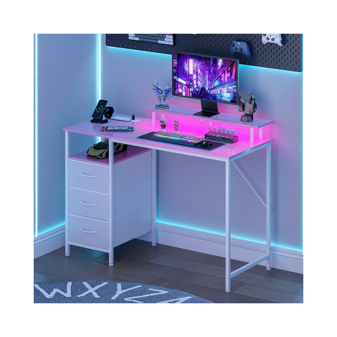 3 Advwin 120cm Computer Desk Reversible Gaming Desk Computer Table Gaming Table Study Desk for Home Office Workstation, 3 of 10