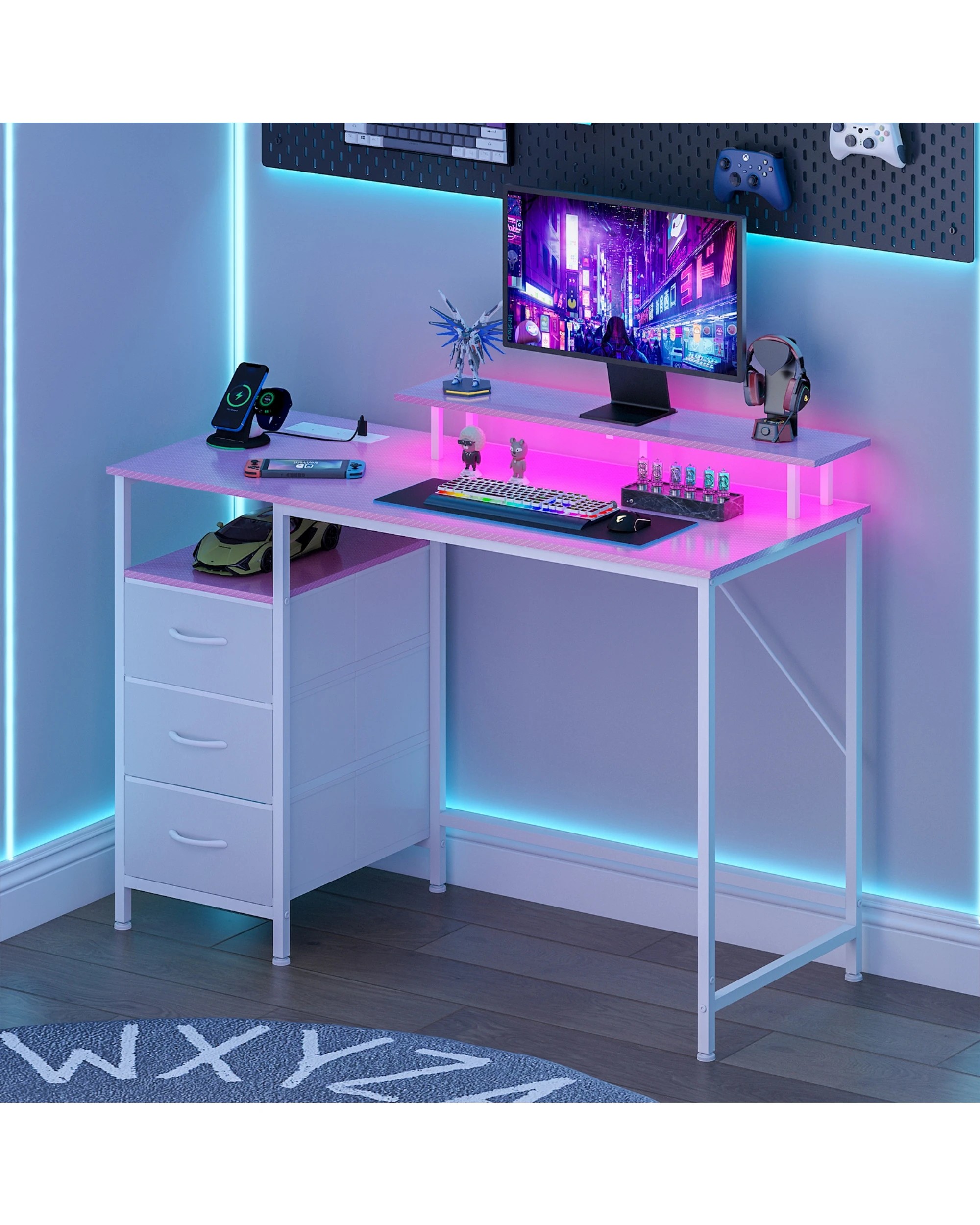 3 Advwin 120cm Computer Desk Reversible Gaming Desk Computer Table Gaming Table Study Desk for Home Office Workstation, 3 of 10