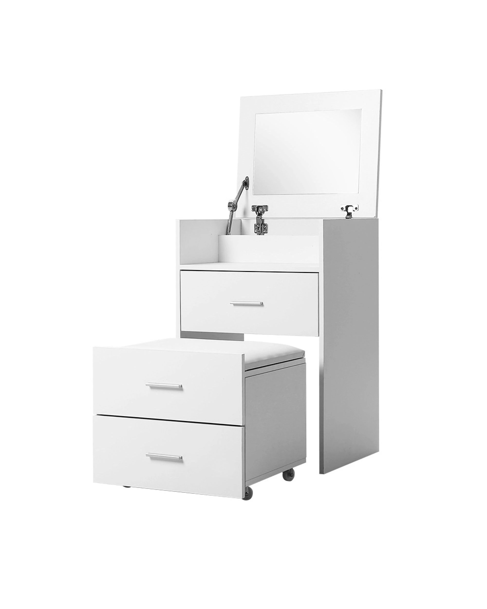 1 Artiss 2-in-1 Dressing Table Stool Set Bedside Table
 - White, 1 of 3