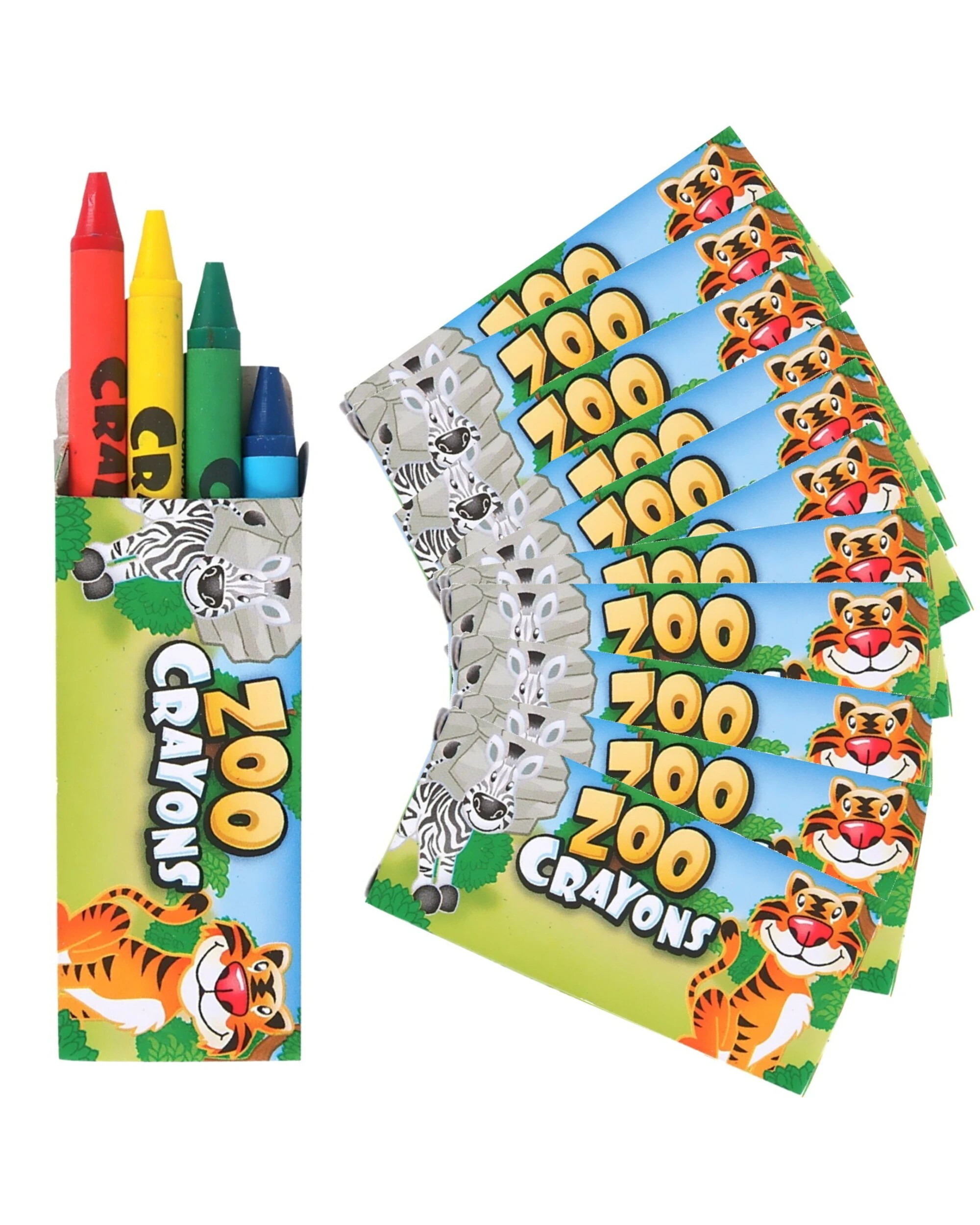 1 RI Novelty Zoo Animal Mini Crayons Pack of 12, 1 of 2