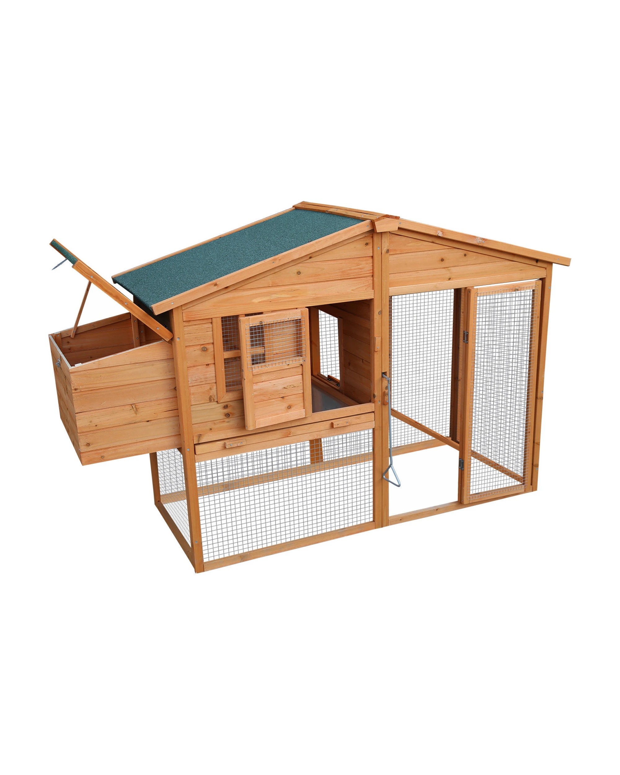 4 Furtastic Large Chicken Coop and Rabbit Hutch With Ramp - Brown, 4 of 8