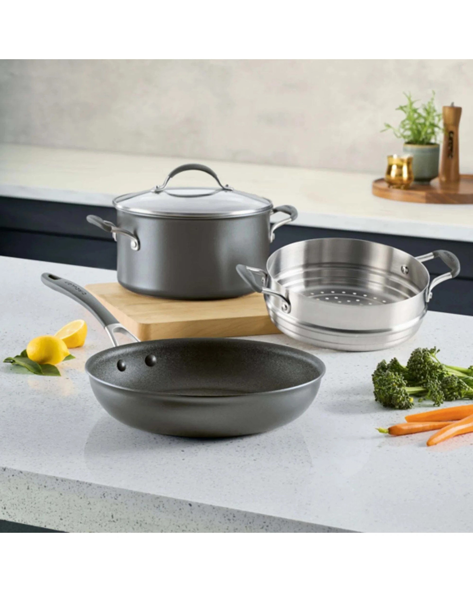 2 Circulon 3pc ScratchDefense A1 Nonstick Induction Cookware Set - Silver, 2 of 2