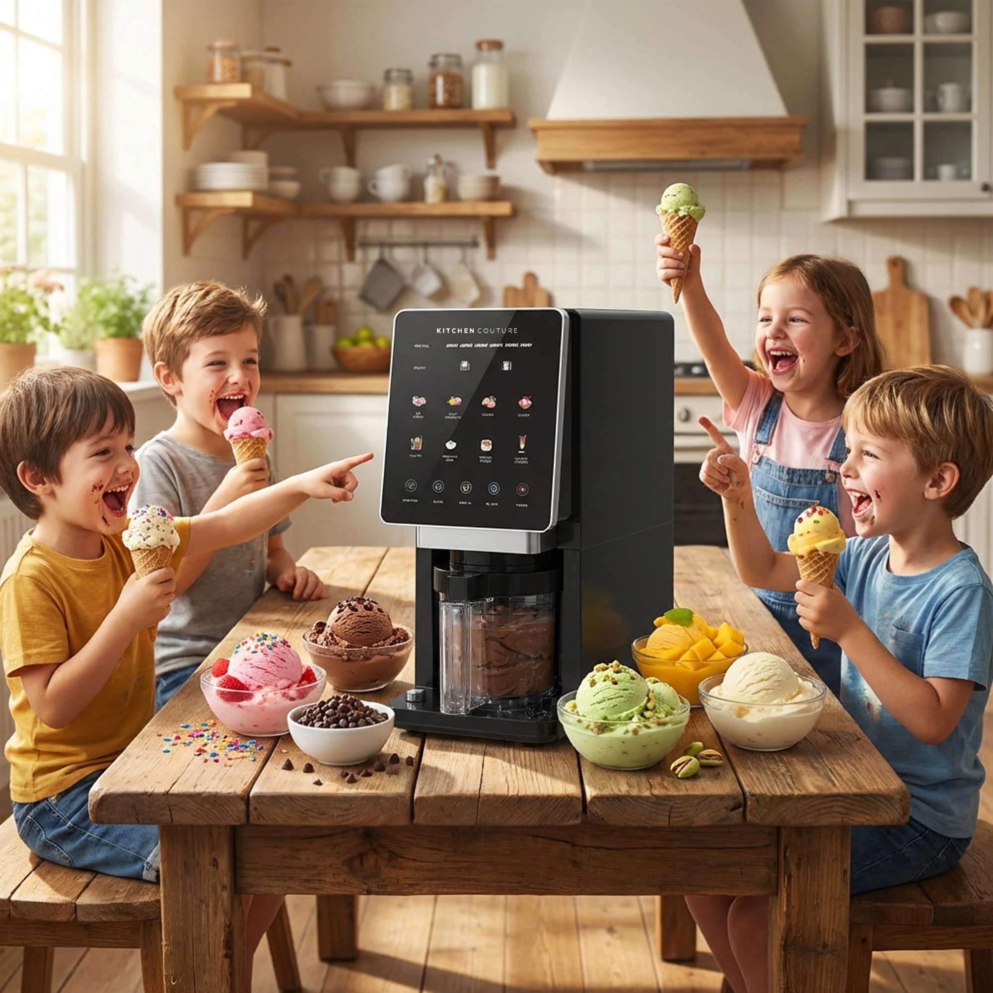 4 Kitchen Couture Whippi Frozen Dessert Maker with 3 Prep & Store Pots - Black, 4 of 7