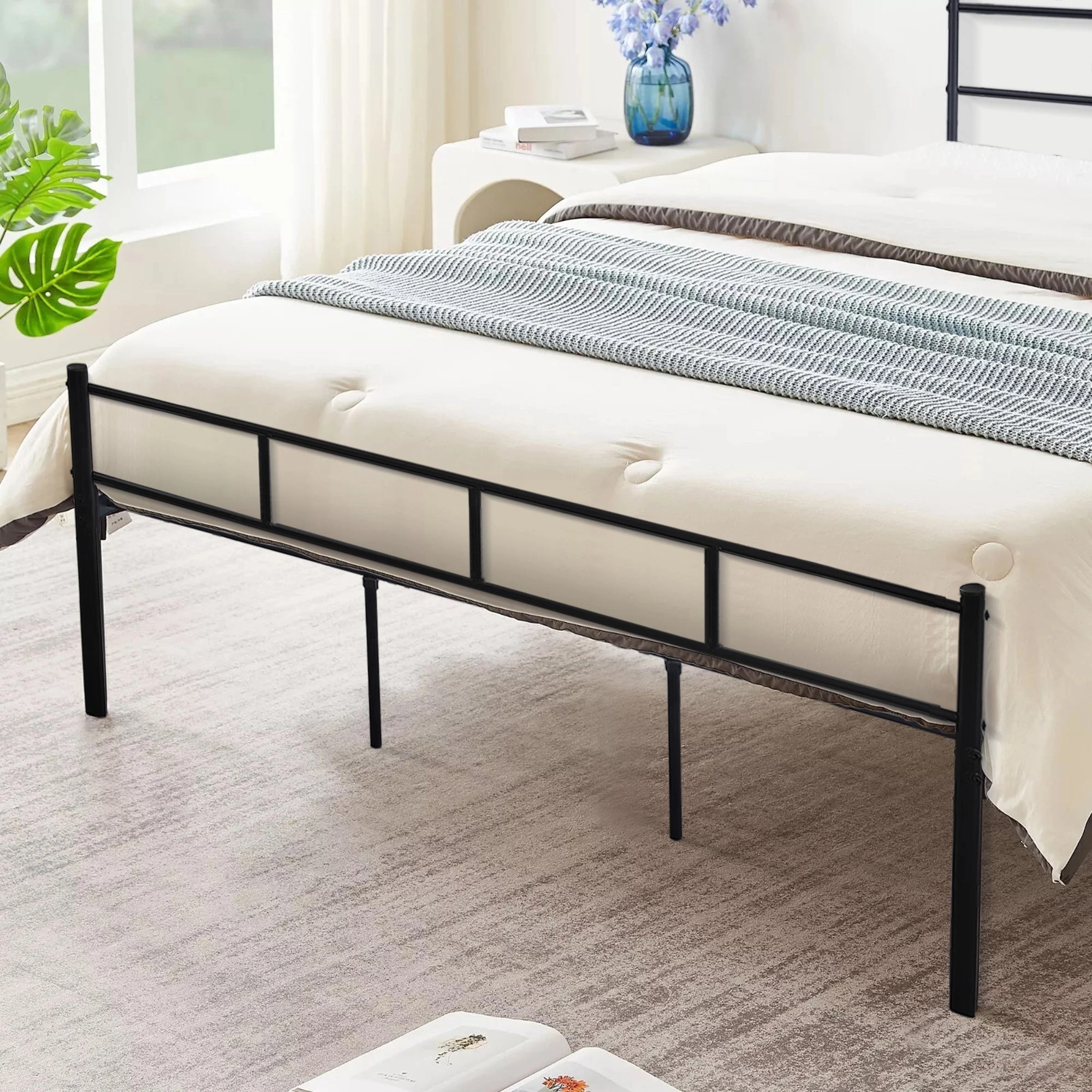 6 Foret Bed Frame Metal King Size Mattress Base Steel Bedroom Base Platform - Assorted, 6 of 9