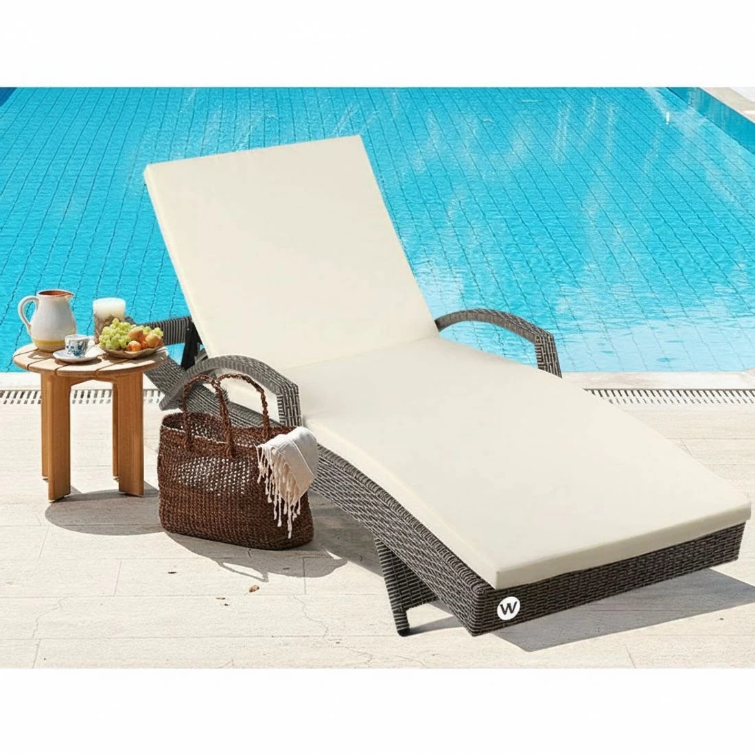 4 Gardeon 2PC Sun Lounge Wicker Lounger Outdoor Furniture Beach Chair Adjustable Cushion - Grey, 4 of 6