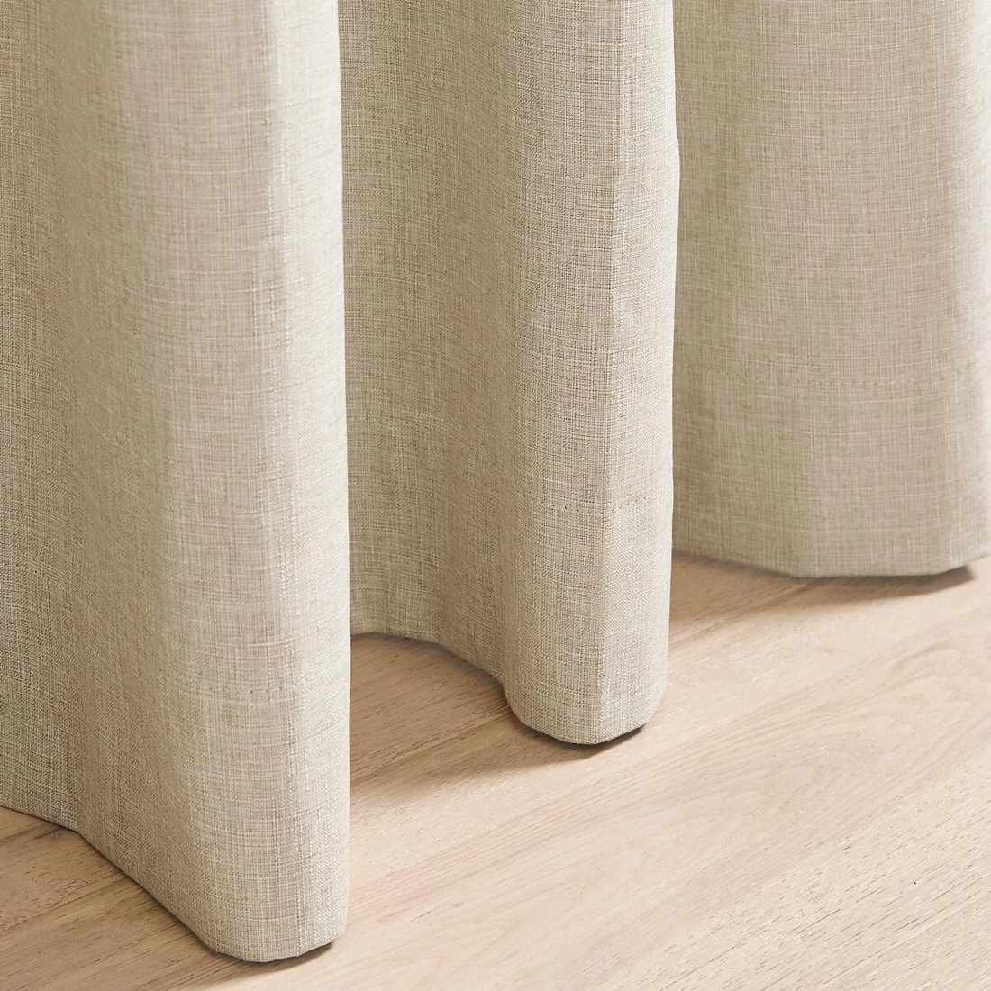 5 Monaco Wide Width Eyelet Block Out Curtain - Natural - 240cm x 213cm, 5 of 6