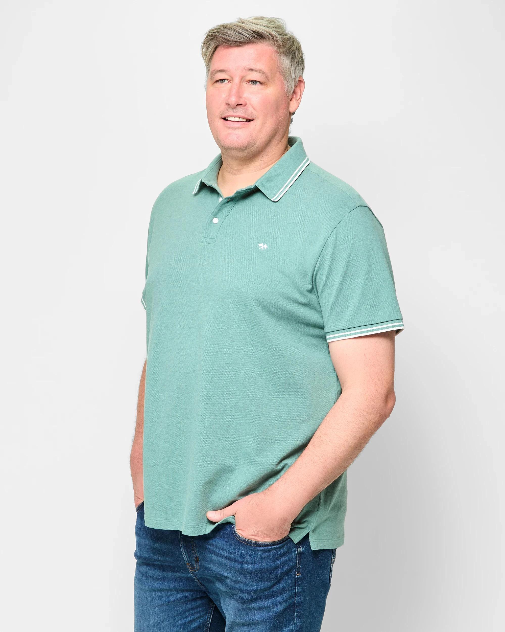 3 Target Man Plus Plus Size Australian Cotton Pique Polo T-Shirt TEAL, 3 of 5