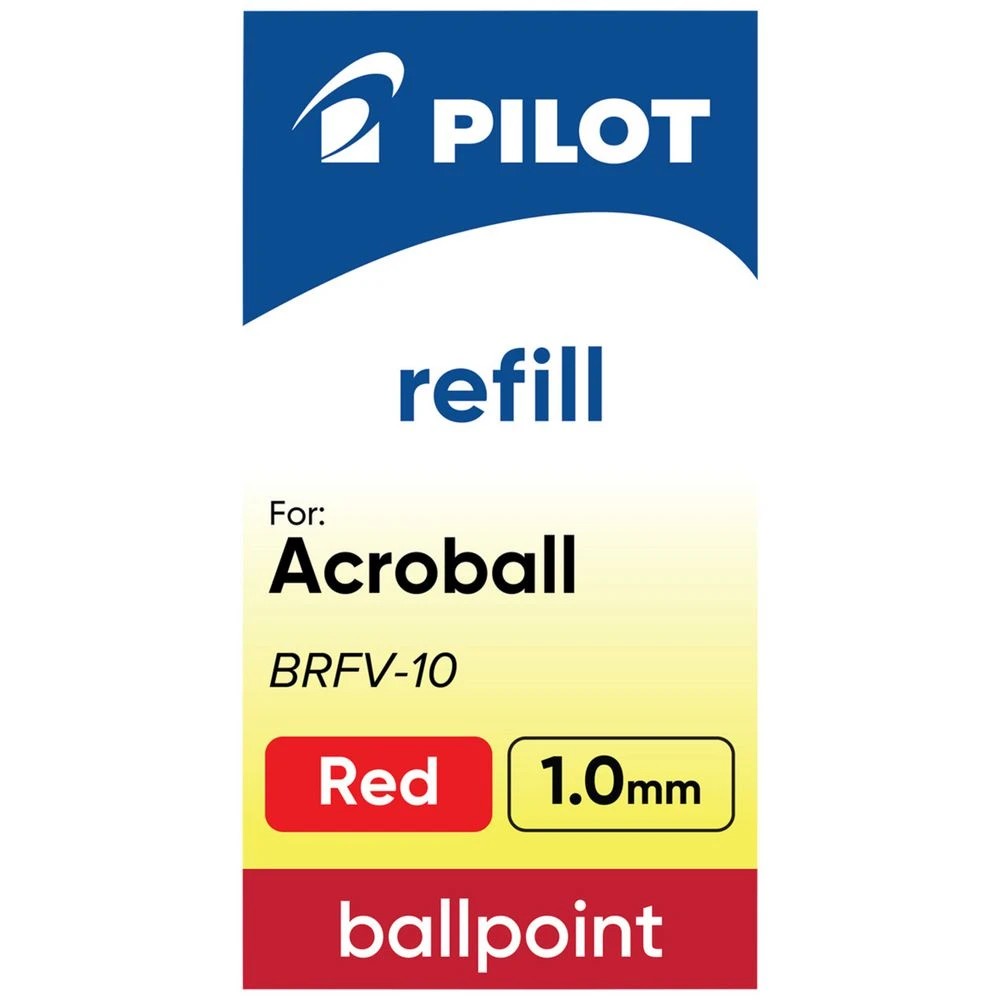 3 PILOT Acroball Pen Refill 1.0mm Red, 3 of 6