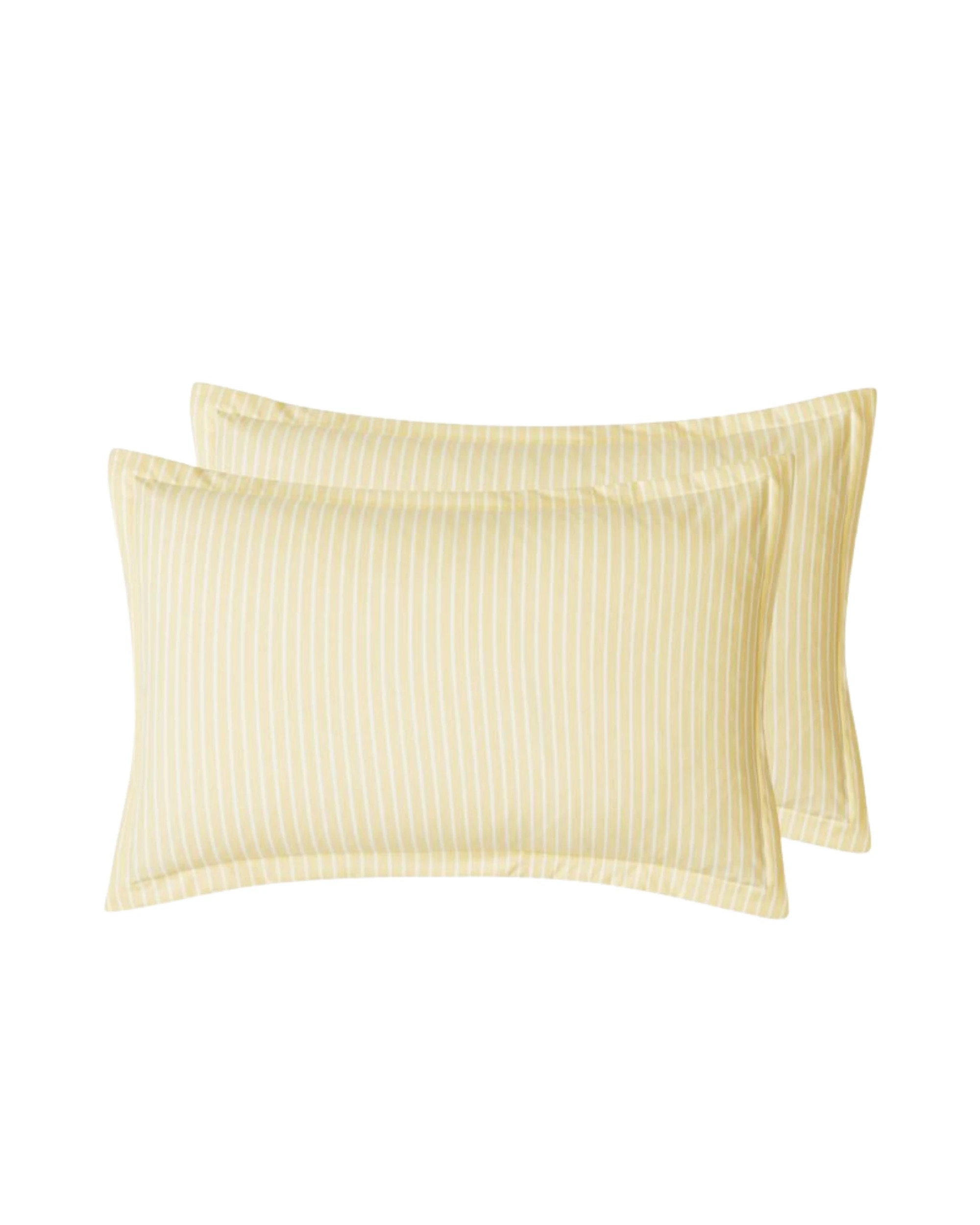 4 CleverPolly Yarn-Dyed Microfibre Quilt Cover Set - Yellow Stripe - Super King Bed, 4 of 4
