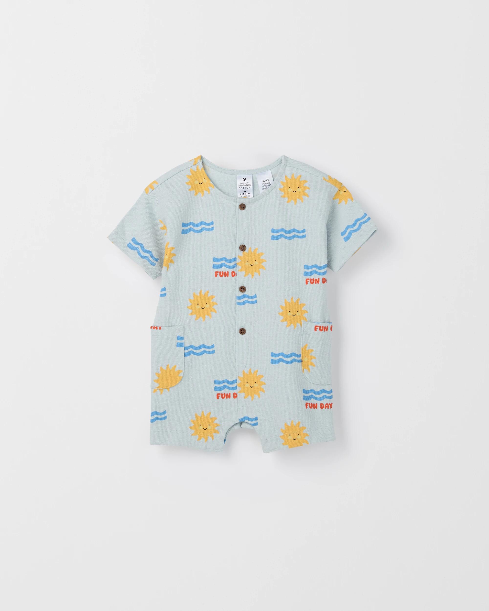 4 Target Baby Baby Organic Cotton Romper BLUE, 4 of 6