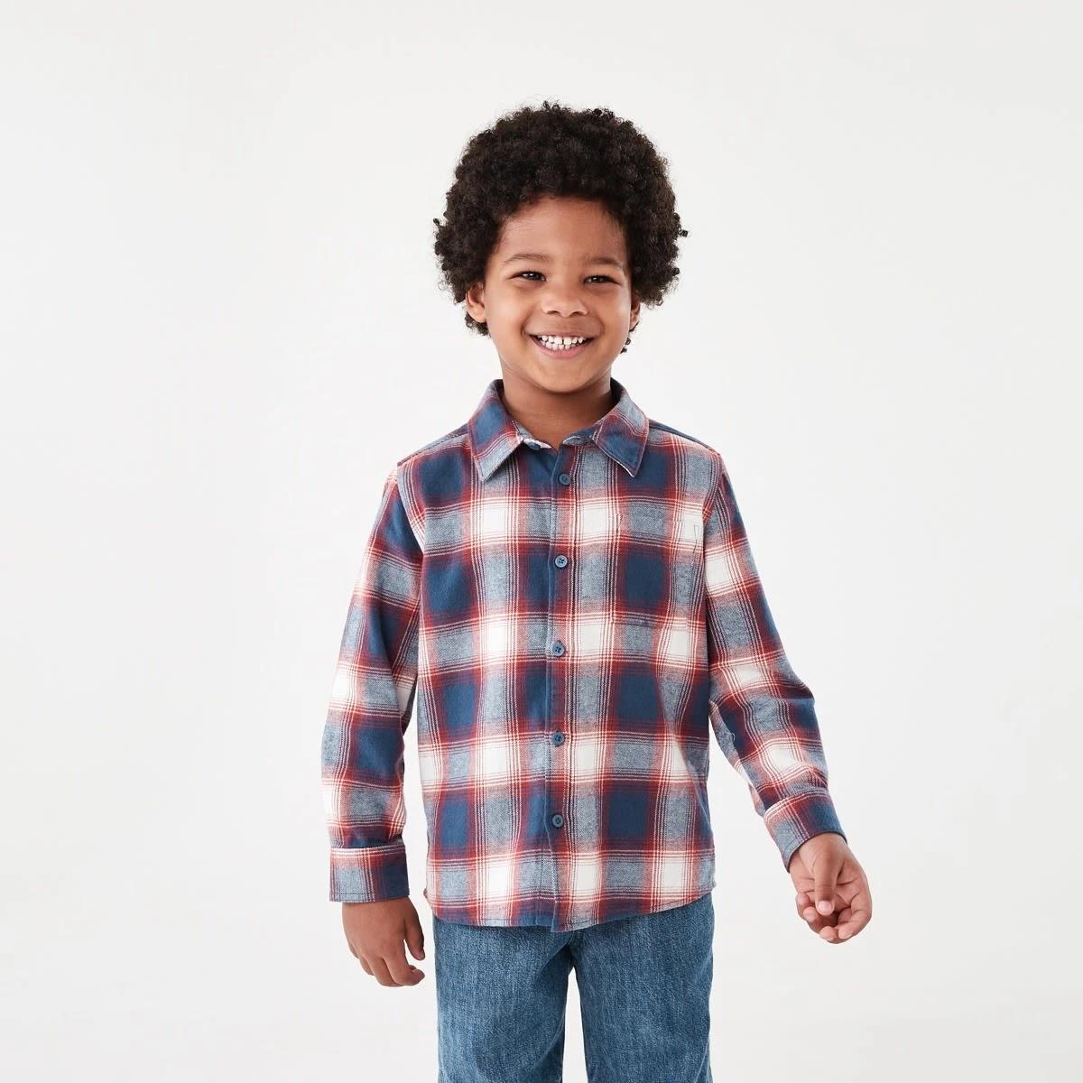 1 Yarn Dyed Flannel Shirt Blu Check, 1 of 9