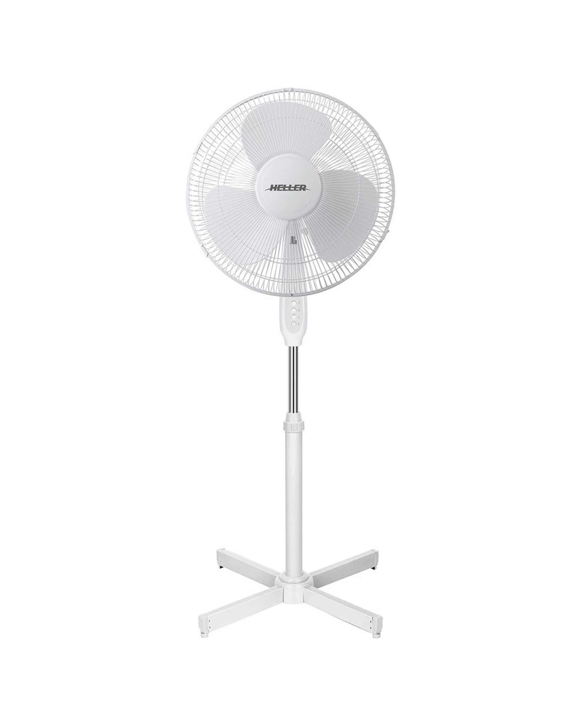 1 Heller 40cm Pedestal Floor Fan Oscillating/3 Speed/tilt/air Cooling/cooler - White, 1 of 3