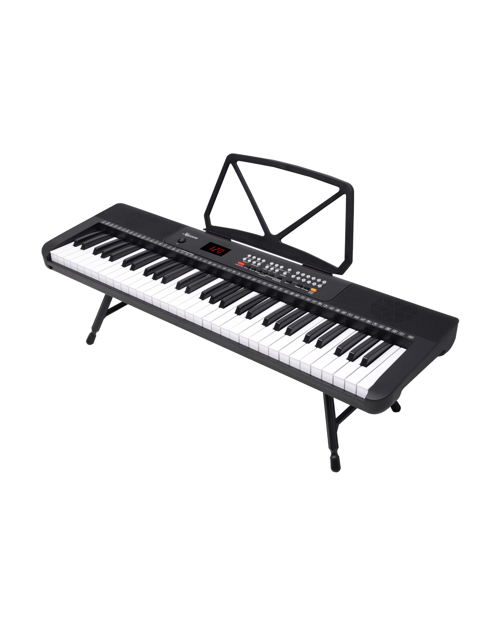 3 Karrera 61-Key Electronic Piano Keyboard with LED and Folding Stand CHJ-SD1 - Black, 3 of 7