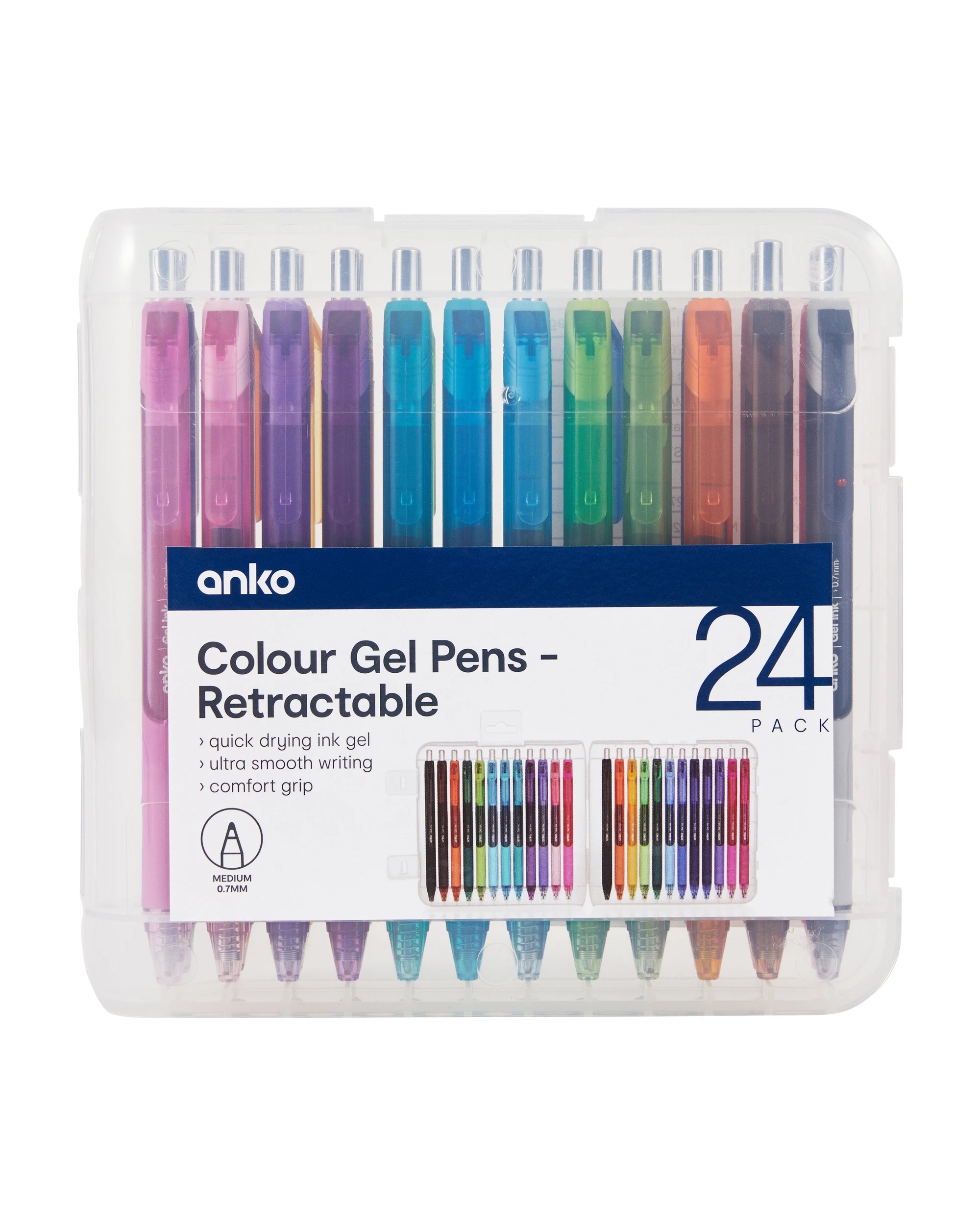 1 24 Pack Colour Gel Pens - Retractable, 1 of 5