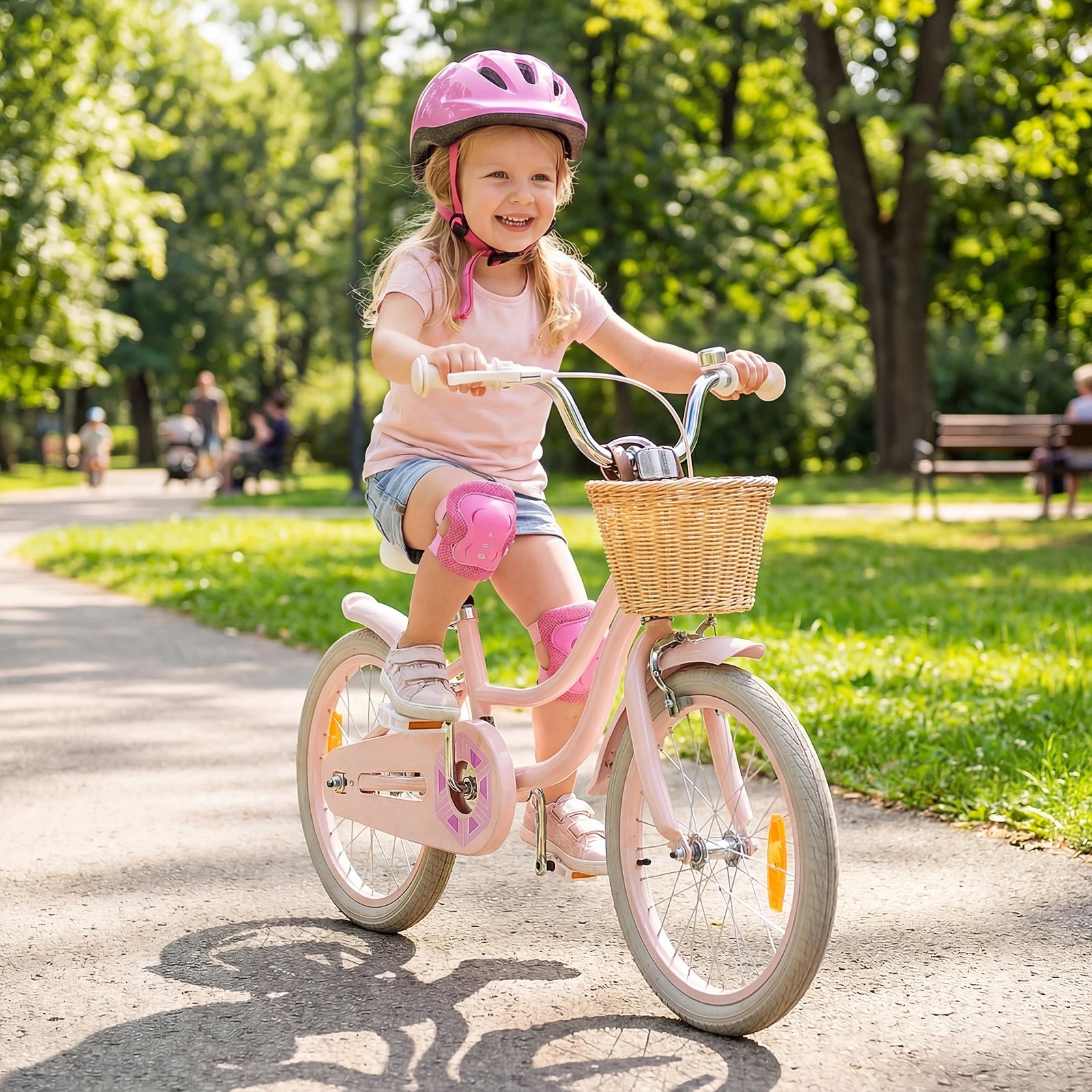 2 Costway 46cm Kids Bike w/Training Wheels Adjustable Children Bicycle, 2 of 3